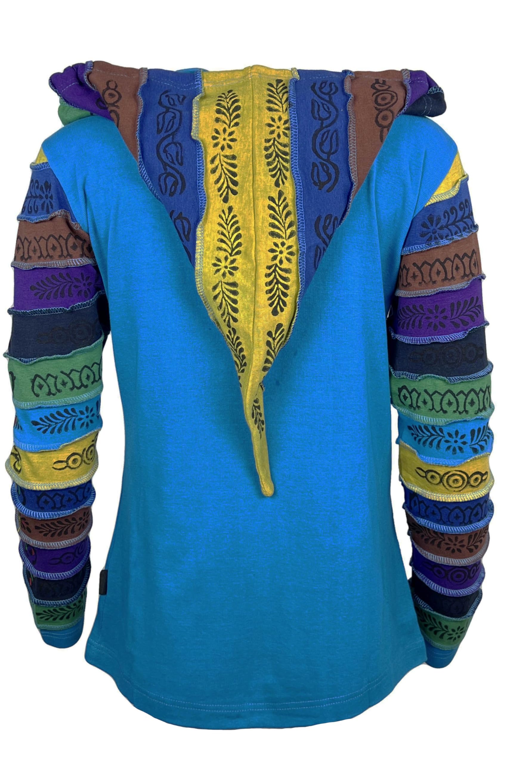 Agan Traders 2025 Spring Women's Zip Up Hoodie Jacket - Lightweight Gypsy Brush Painted Sweatshirt with Detachable Pixie Hood | Perfect for Casual Wear, Music Festivals & Boho Style Outfits