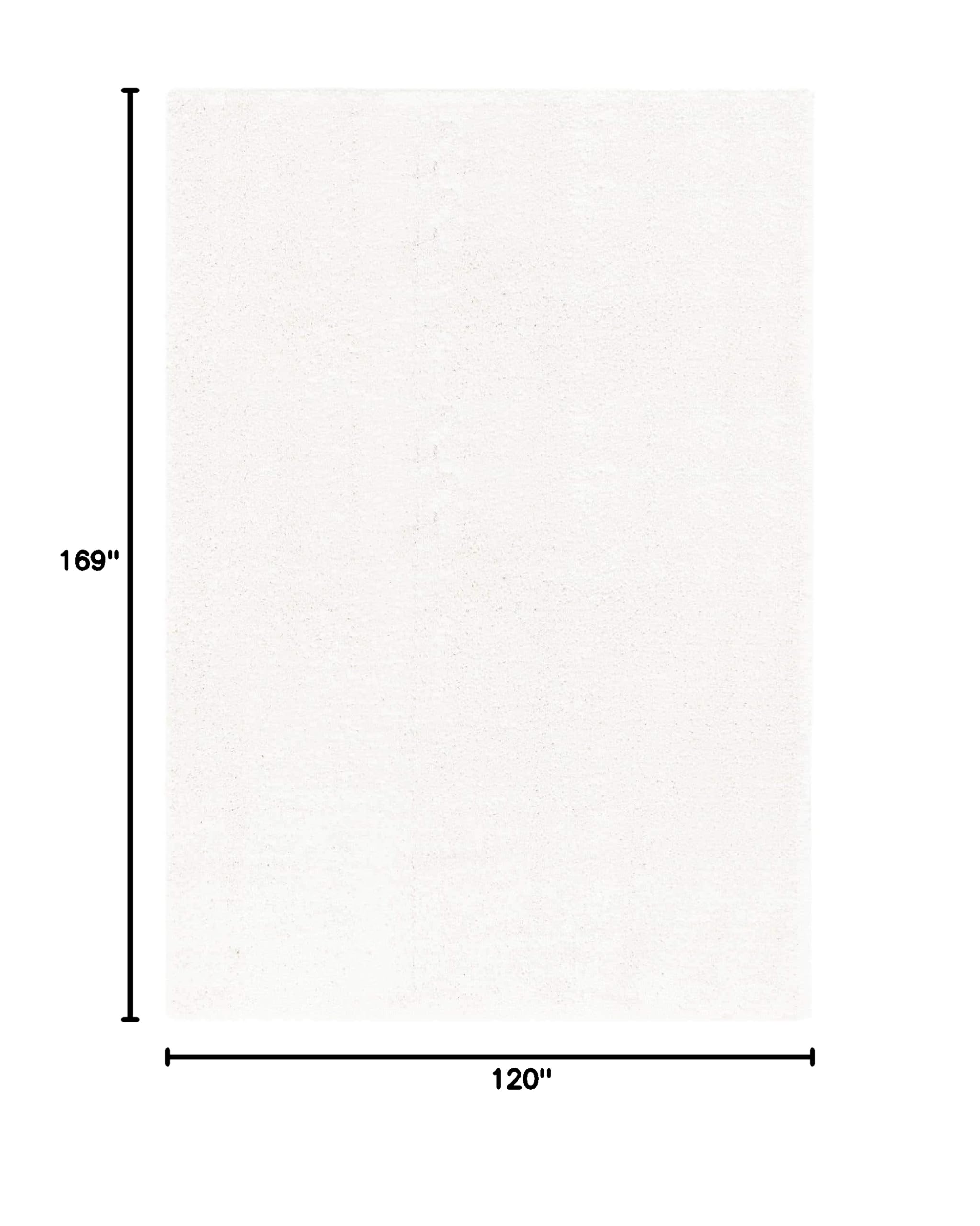 Unique Loom Solo Collection Calabasas Area Rug 10' x 14' Rectangle Snow White - Perfect for Living Room, Bedroom & Home Decor