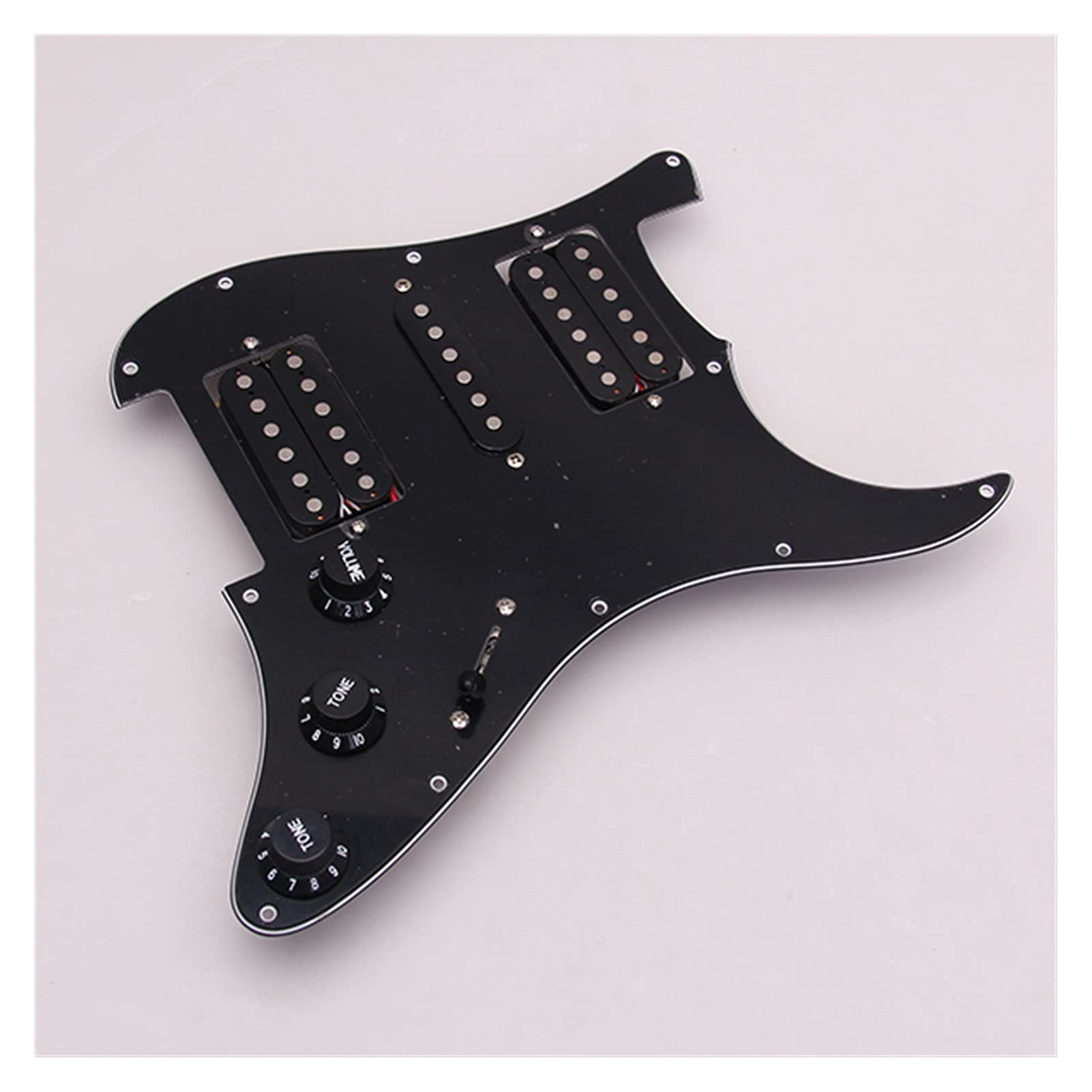 Pre-Wired HSH Black 11-Hole Loaded Pickguard Scratch Plate for Fender Stratocaster Electric Guitar - Perfect for Guitar Upgrades, DIY Repairs & Professional Installations
