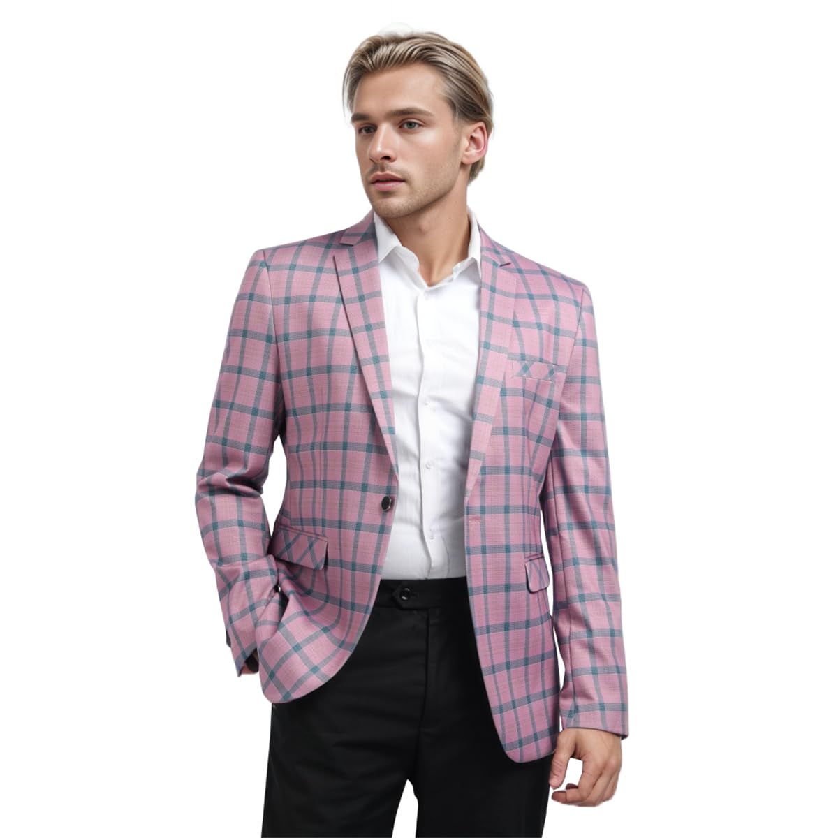 Men's Lightweight Casual Blazer Jacket - Single Button Sport Coat Plaid Suit for Business & Office Wear | Perfect for Weddings, Parties & Formal Events