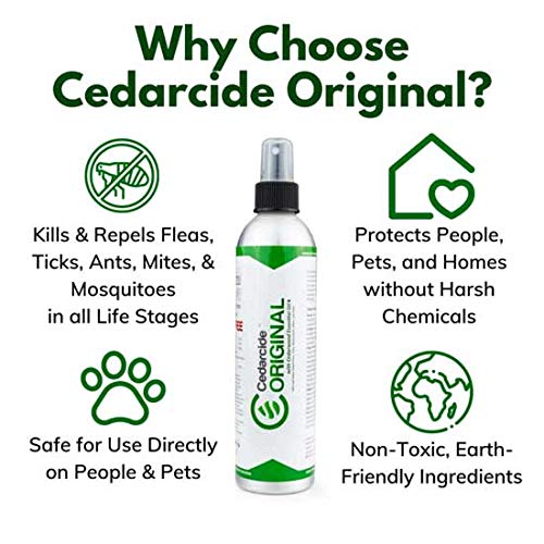 Cedarcide Original & Tickshield Family Pack - Natural Cedar & Lemongrass Oil Bug Spray for Flea & Tick Control | Eco-Friendly, Non-Toxic Insect Repellent for Dogs, Cats & Home | 4-Pack 16oz Bottles | Perfect for Outdoor Activities, Camping & Pet Protection