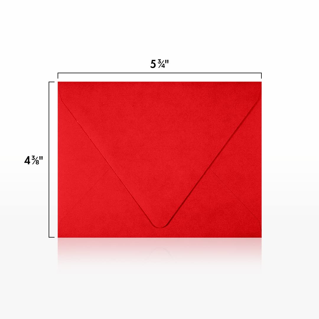 Premium A2 Contour Flap Envelopes 4 3/8 x 5 3/4 Inches - Ruby Red (Pack of 500) for Wedding Invitations, Greeting Cards & Business Correspondence