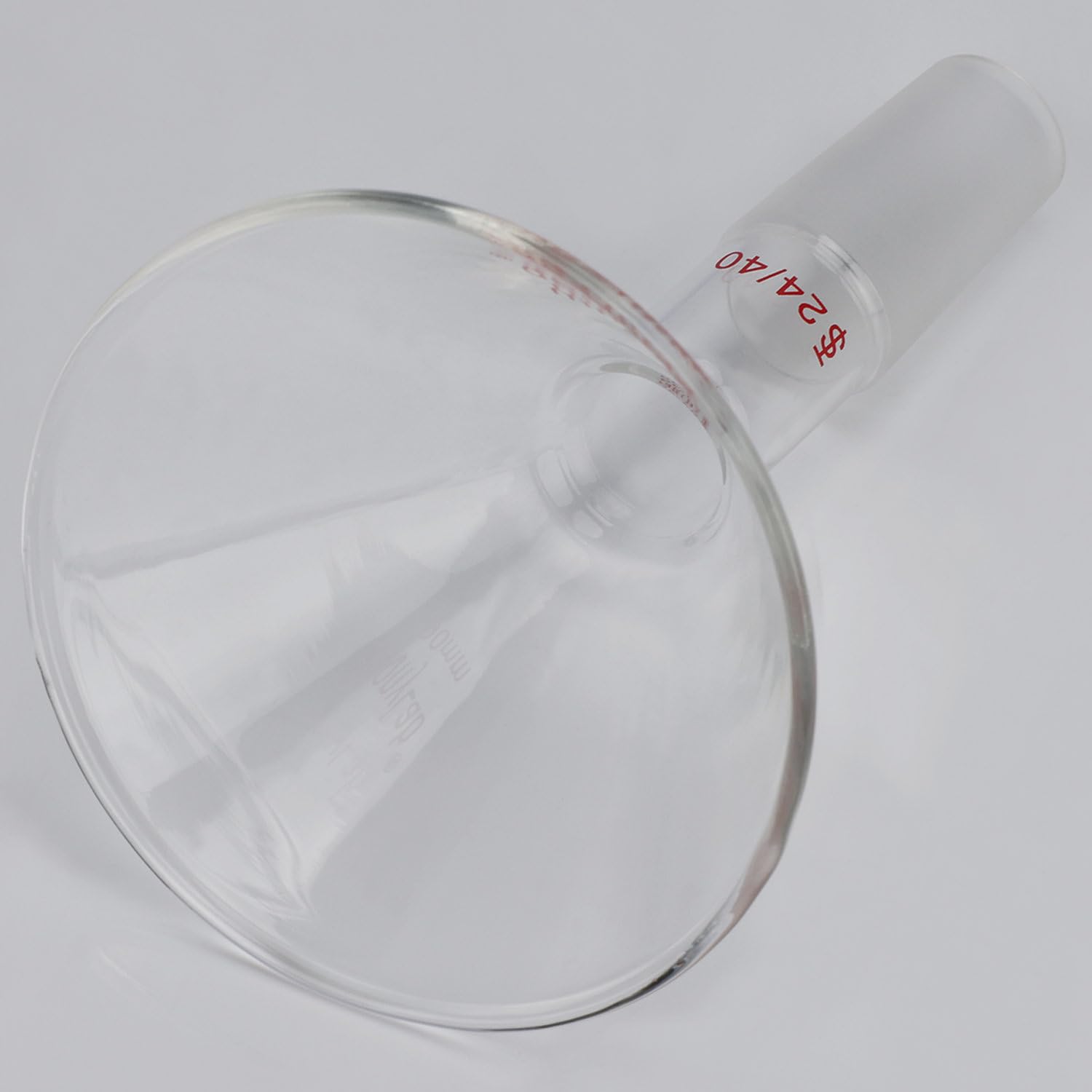 Stonylab 60mm Offset Borosilicate Glass Powder Funnel with 24/40 Standard Joint - Inclined Triangular Laboratory Funnel for Precise Material Transfer (90mm) - Ideal for Chemistry Labs, Powder Supplementing & Precise Liquid Pouring