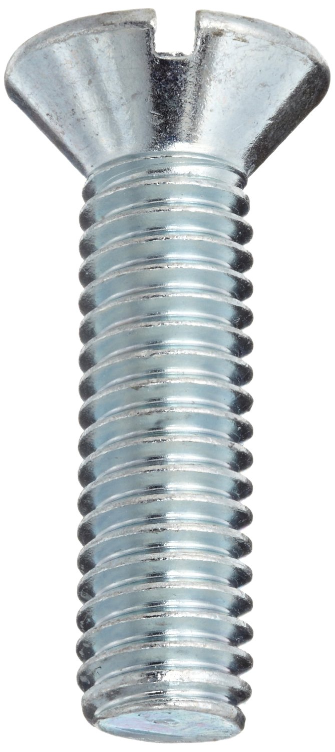 Small Parts Steel Machine Screw - Zinc Plated Flat Head, Slotted Drive, ASME B18.6.3 Compliant, 5