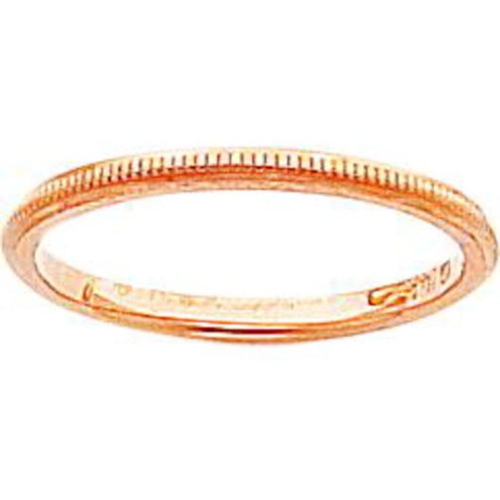 14K Rose Gold Wedding Band for Women - Size 5.5, Dainty Stackable Ring, Elegant Bridal Jewelry Gift for Anniversary, Engagement & Special Occasions