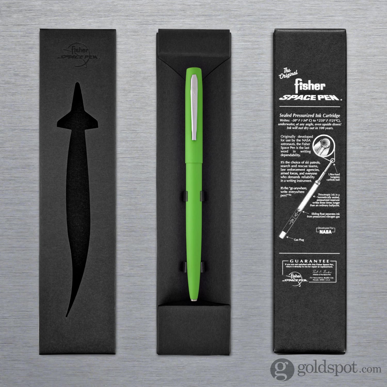 Fisher Space Pen Cap-O-Matic Ballpoint Pen - Matte Green Powder Coated - Durable, Refillable & Smooth Writing - Perfect for Office, Travel & Outdoor Adventures