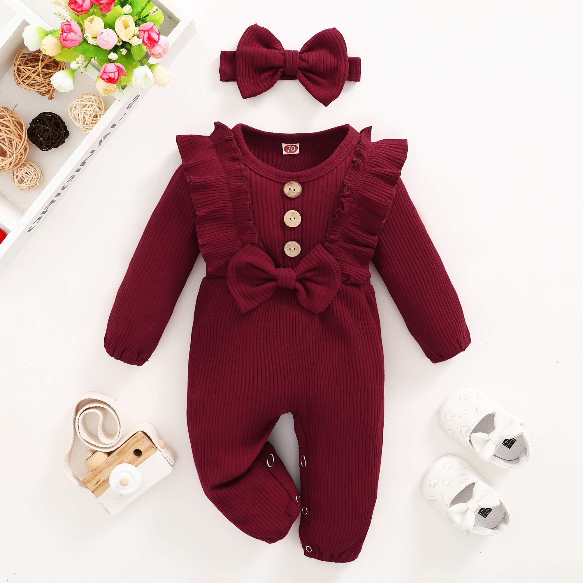 Mioglrie Newborn Baby Girl Clothes - Soft Cotton Short Sleeve Romper Jumpsuit for Summer | Perfect for Playtime, Outings & Photo Shoots