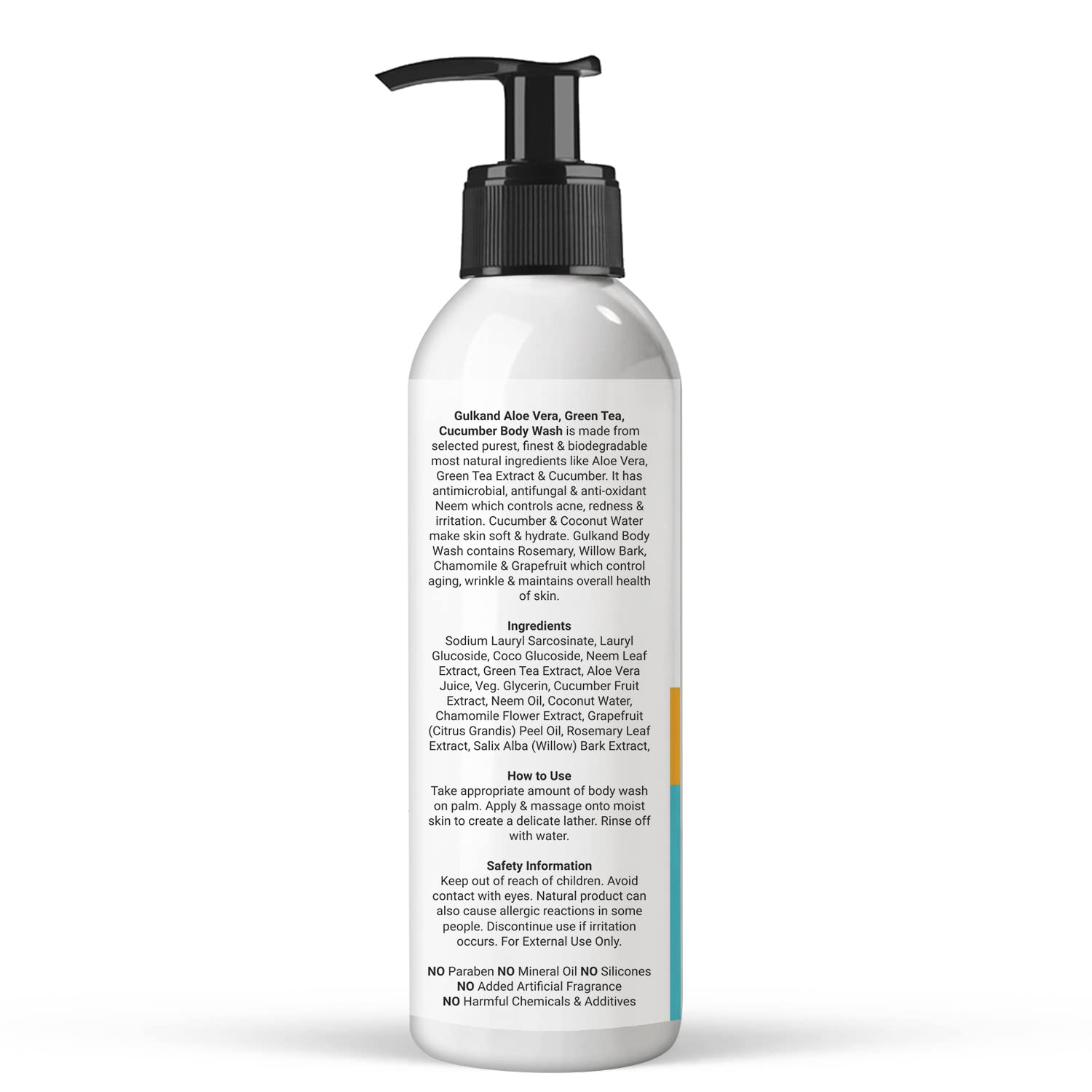 Gulkand Aloe Vera Green Tea Cucumber Body Wash - Hydrating & Glowing Skin Care for Men & Women (200ml) | Perfect for Dry Skin & Daily Shower Routine