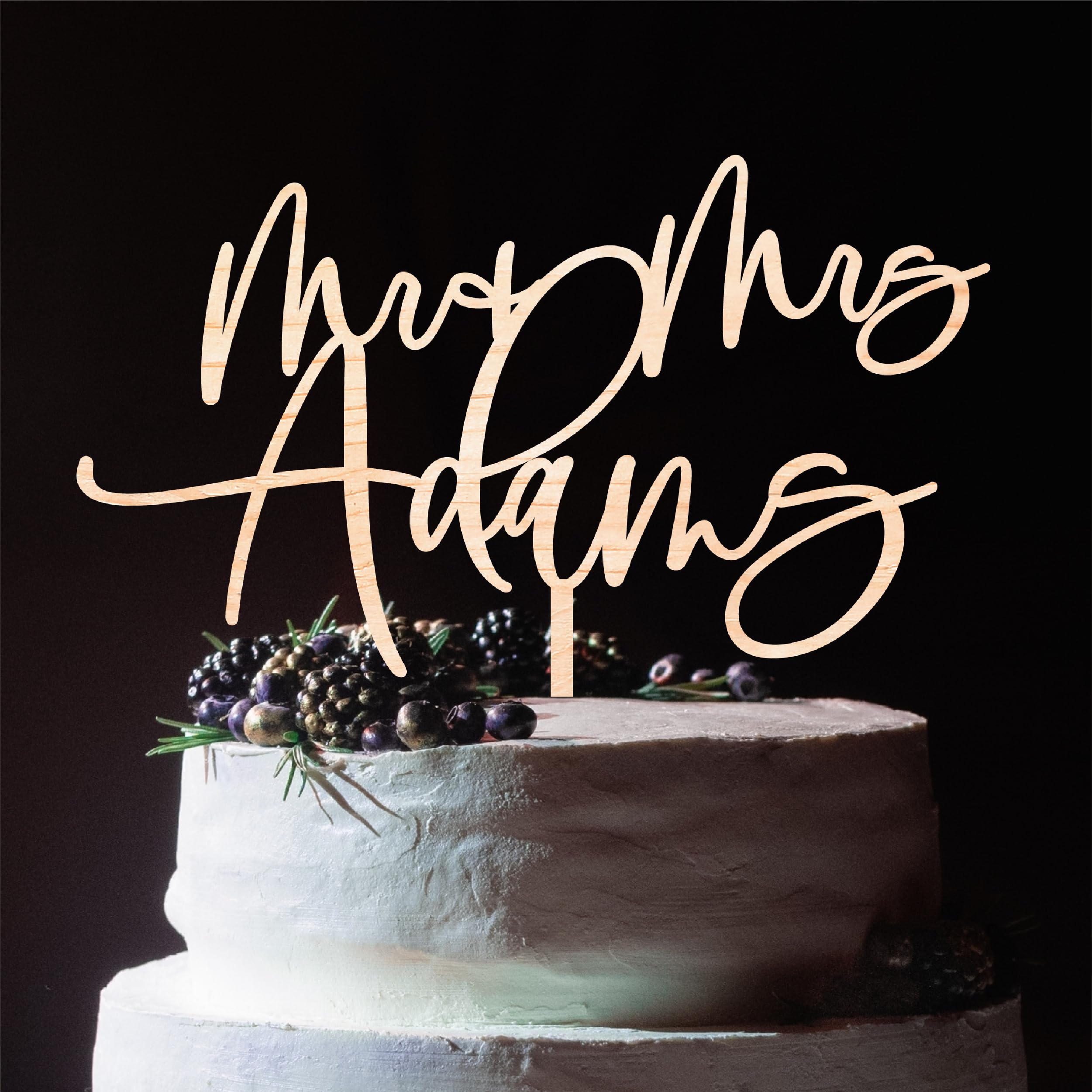 Personalized Rustic Wood Wedding Cake Topper with Custom Initials - Elegant Decoration for Weddings, Anniversaries & Special Celebrations
