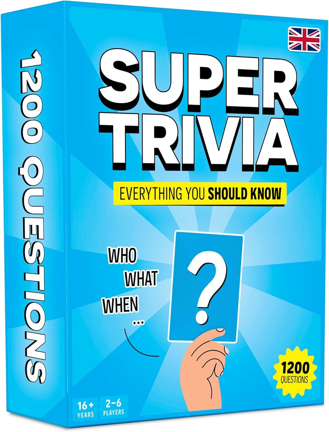 Super Trivia Games for Adults - 1200 Fun Trivia Questions Board Game with Cards - Family Party Game for Teens & Adults - Perfect for Game Nights, Birthday Gifts & Teen Boy Presents