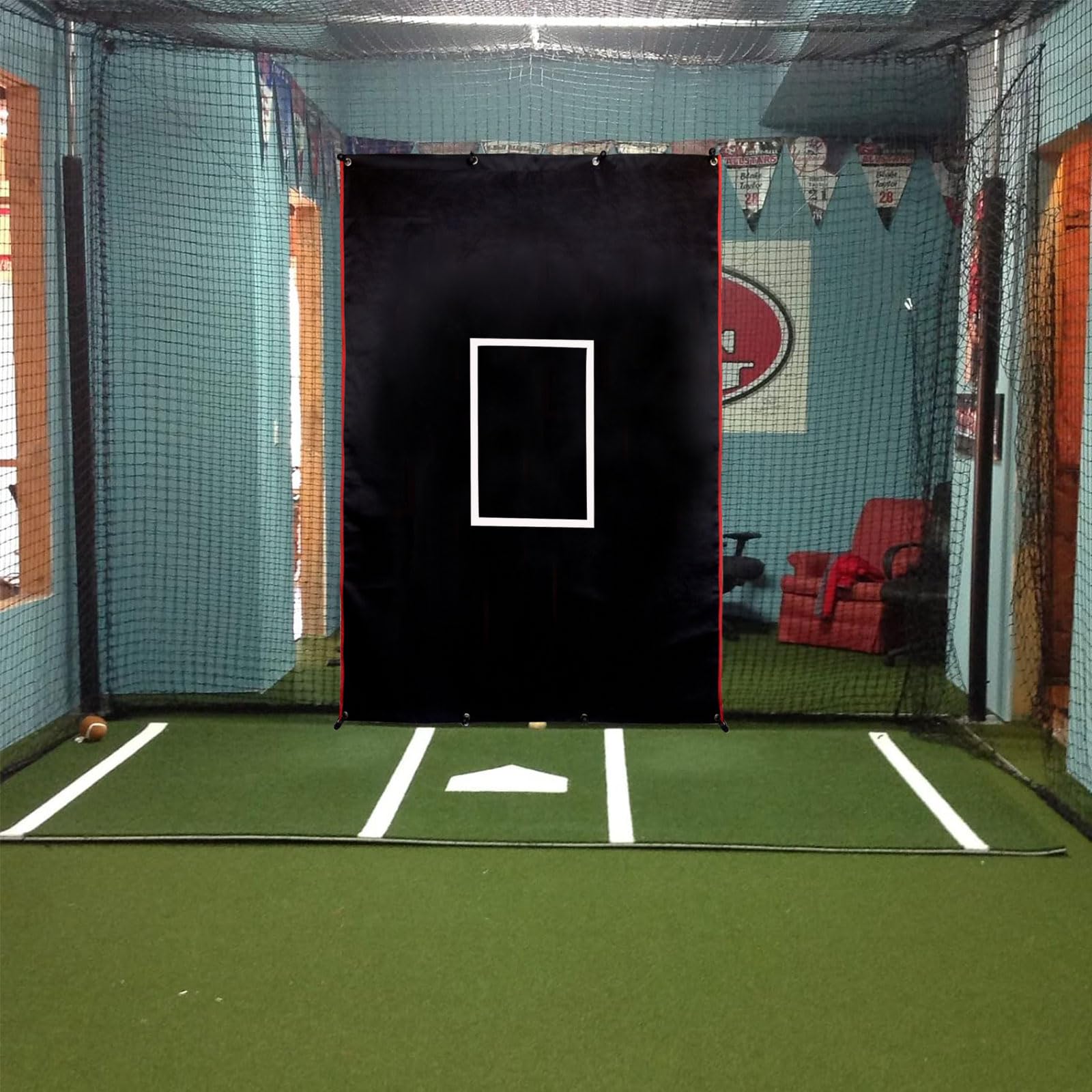 Durable Baseball Backstop with Strike Zone for Outdoor Pitching Practice