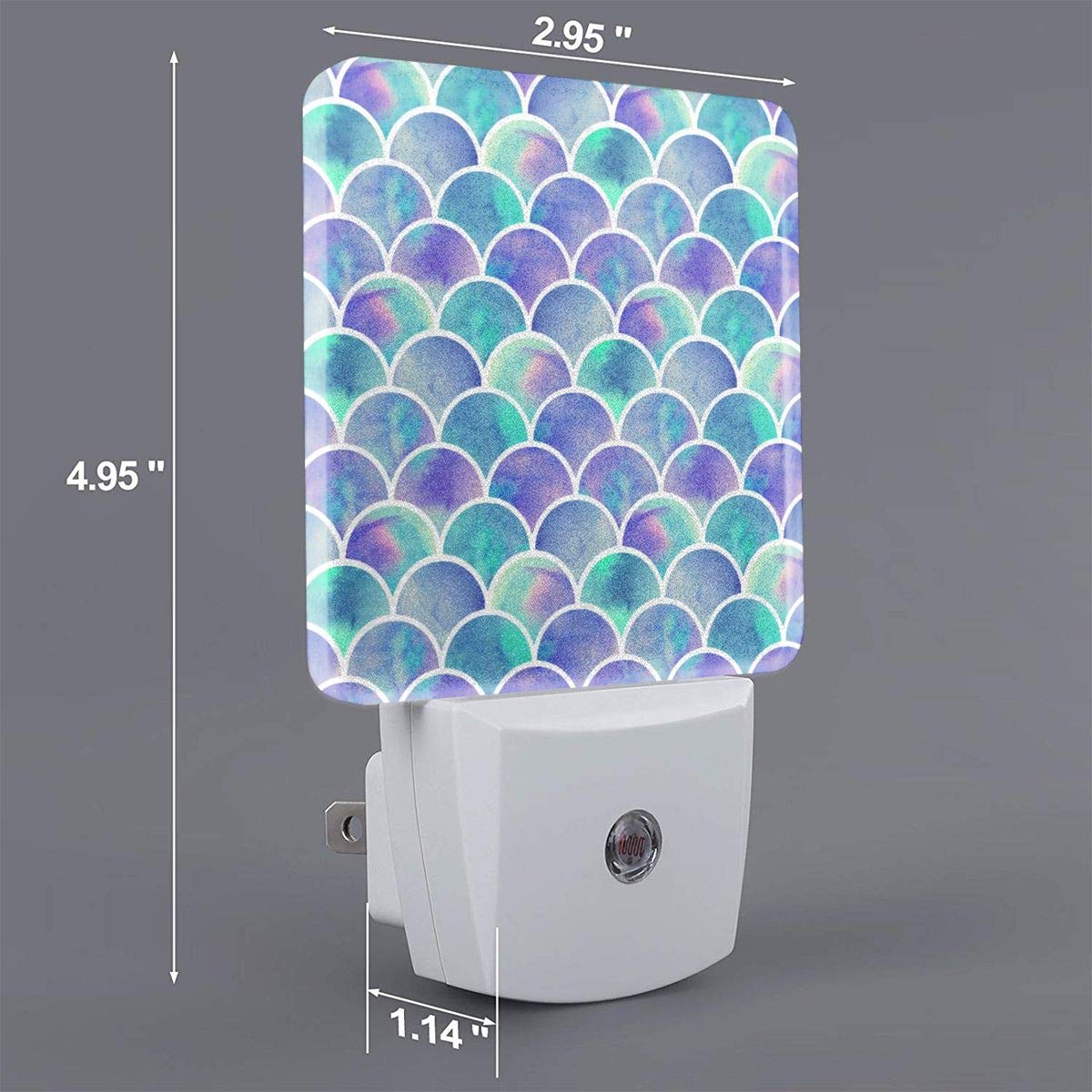 2-Piece Mermaid LED Night Light with Auto Dusk to Dawn Sensor - Plug-in Kids Bedroom Lamp for Girls, Boys & Adults - Perfect for Nurseries, Bedrooms & Hallways