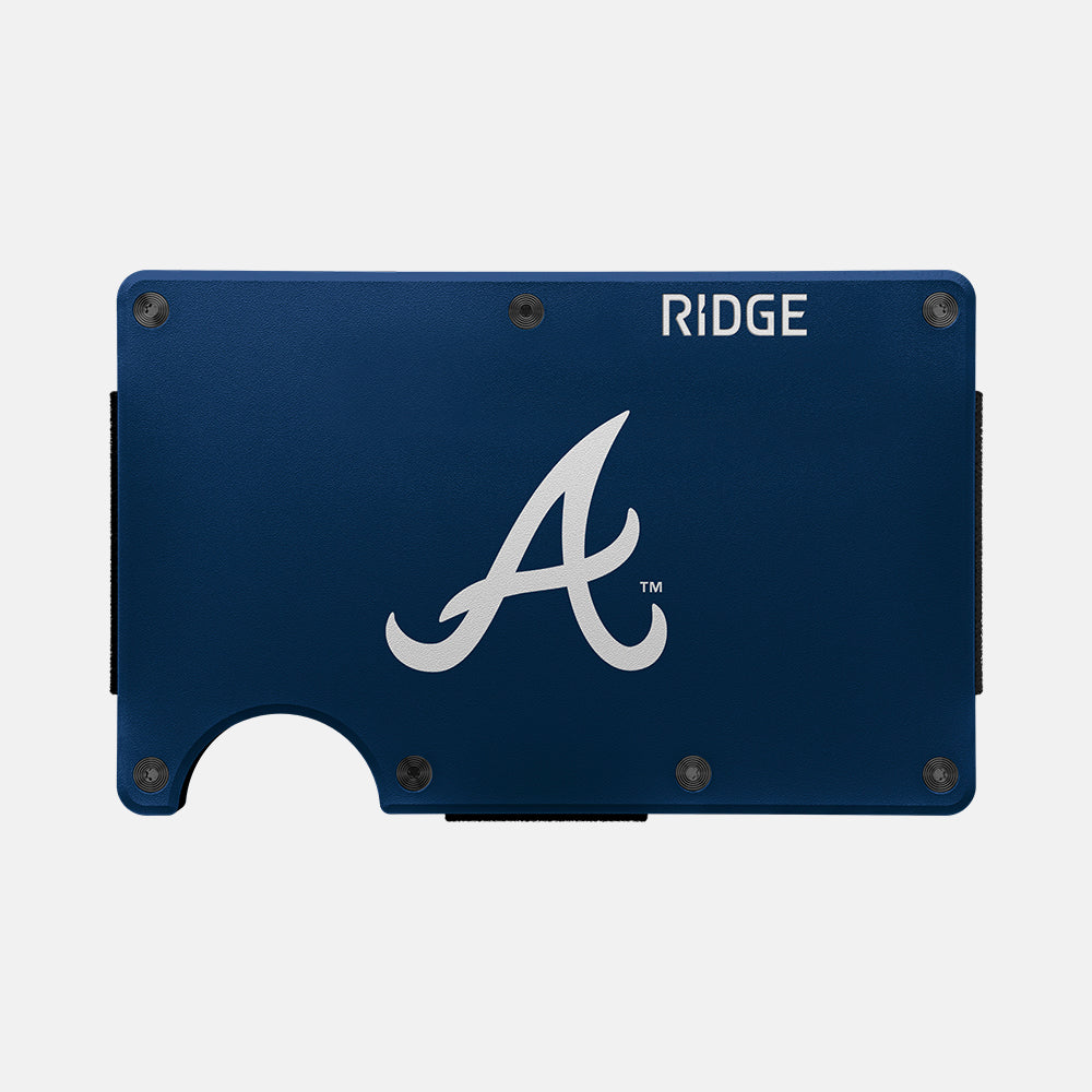 Ridge Wallet for Men - Slim RFID Blocking Front Pocket Wallet - Atlanta Braves Edition - Perfect for Everyday Carry, Travel & Gifting