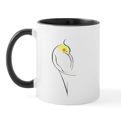 White/Black Inside - Lutino Cockatiel Mug