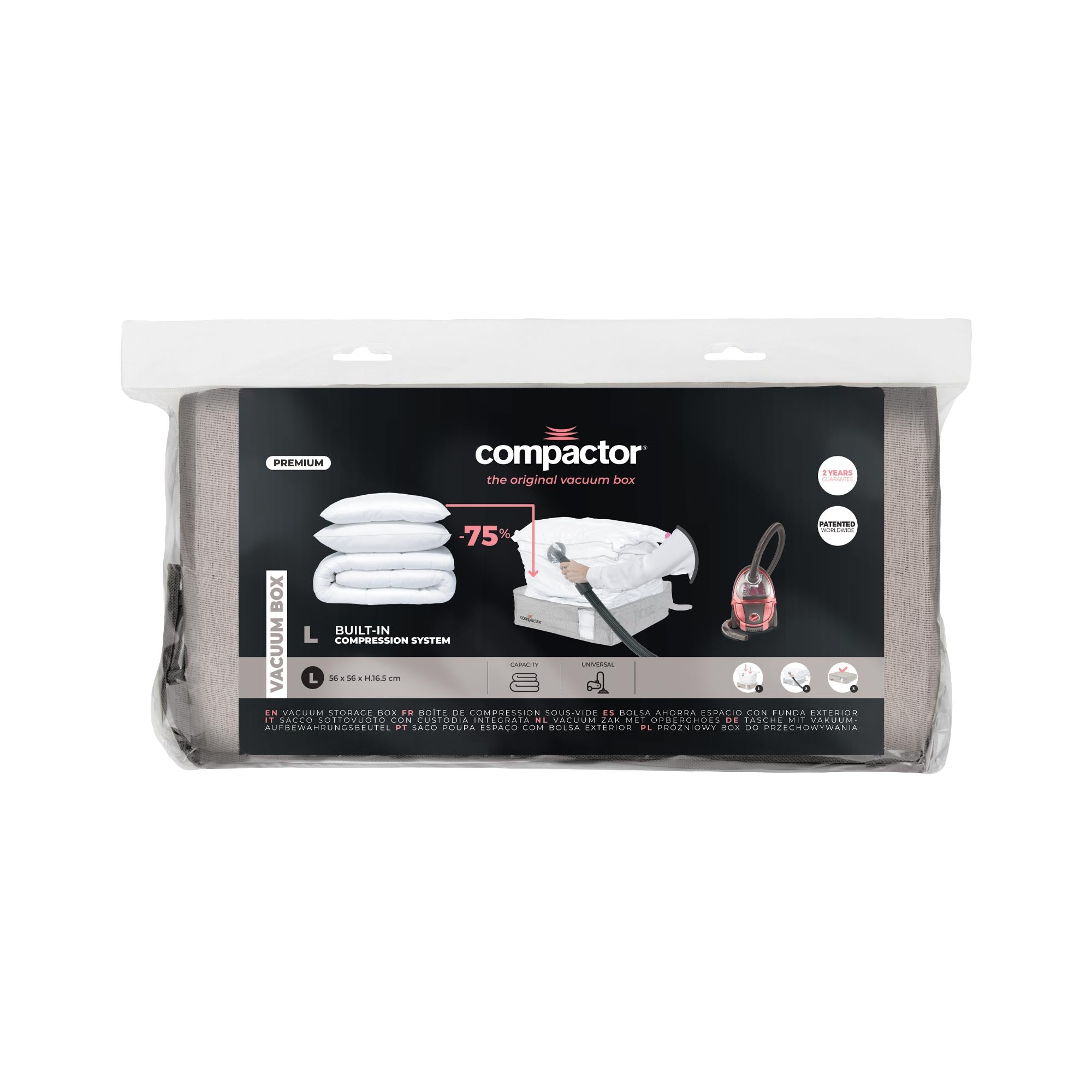 Vacuum Storage Bag for Clothes - Large Size Compactor Oxford Storage Box | Space Saving Solution for Travel, Seasonal Clothes & Bedding Organization