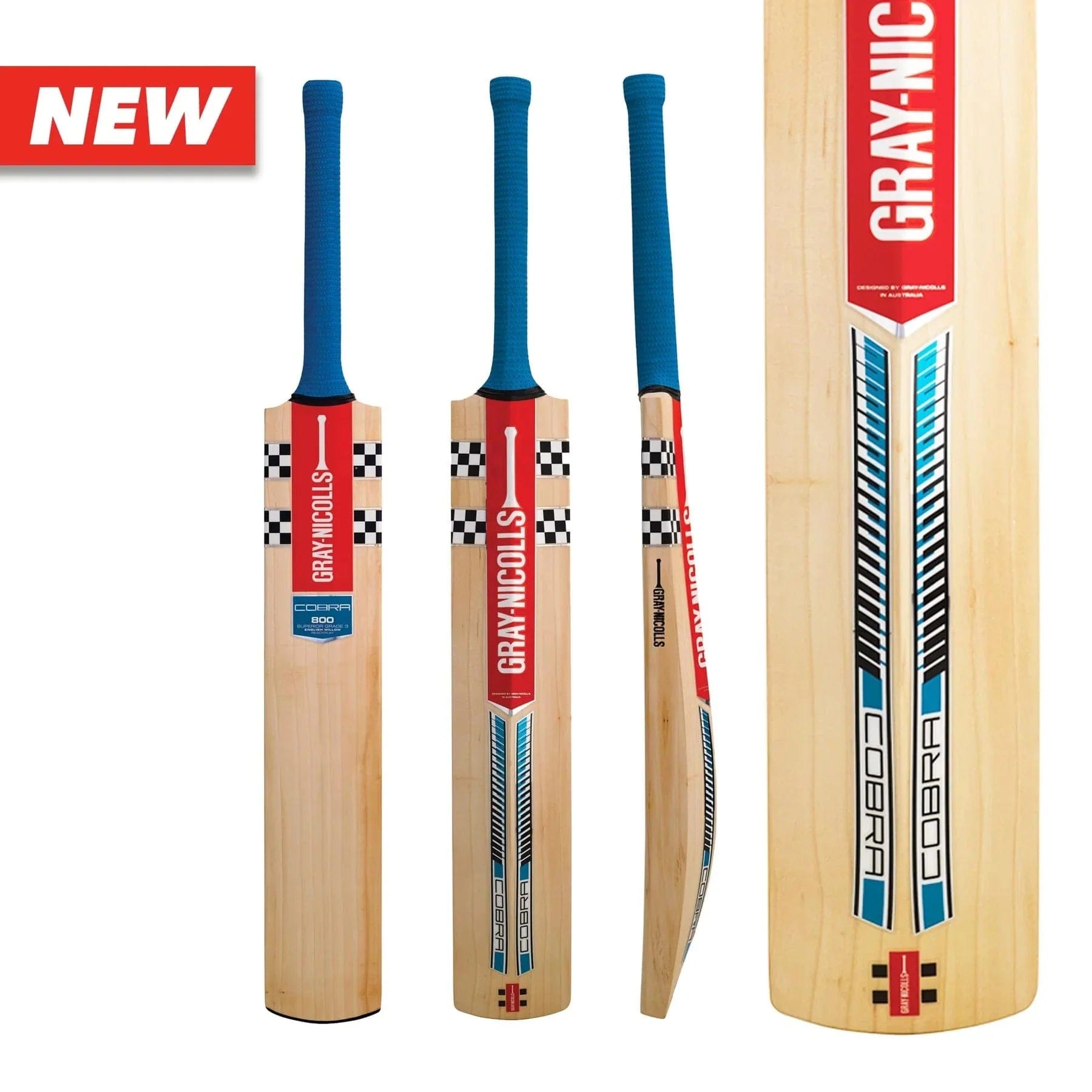 Gray Nicolls Cobra 800 Adult Cricket Bat | Premium English Willow | Ready to Play | 2023 Model | Perfect for Club Matches & Training Sessions