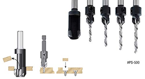 Amana Tool PS-100 2-Piece Carbide Tipped Countersink & Steel Plug Cutter Set with 1/8