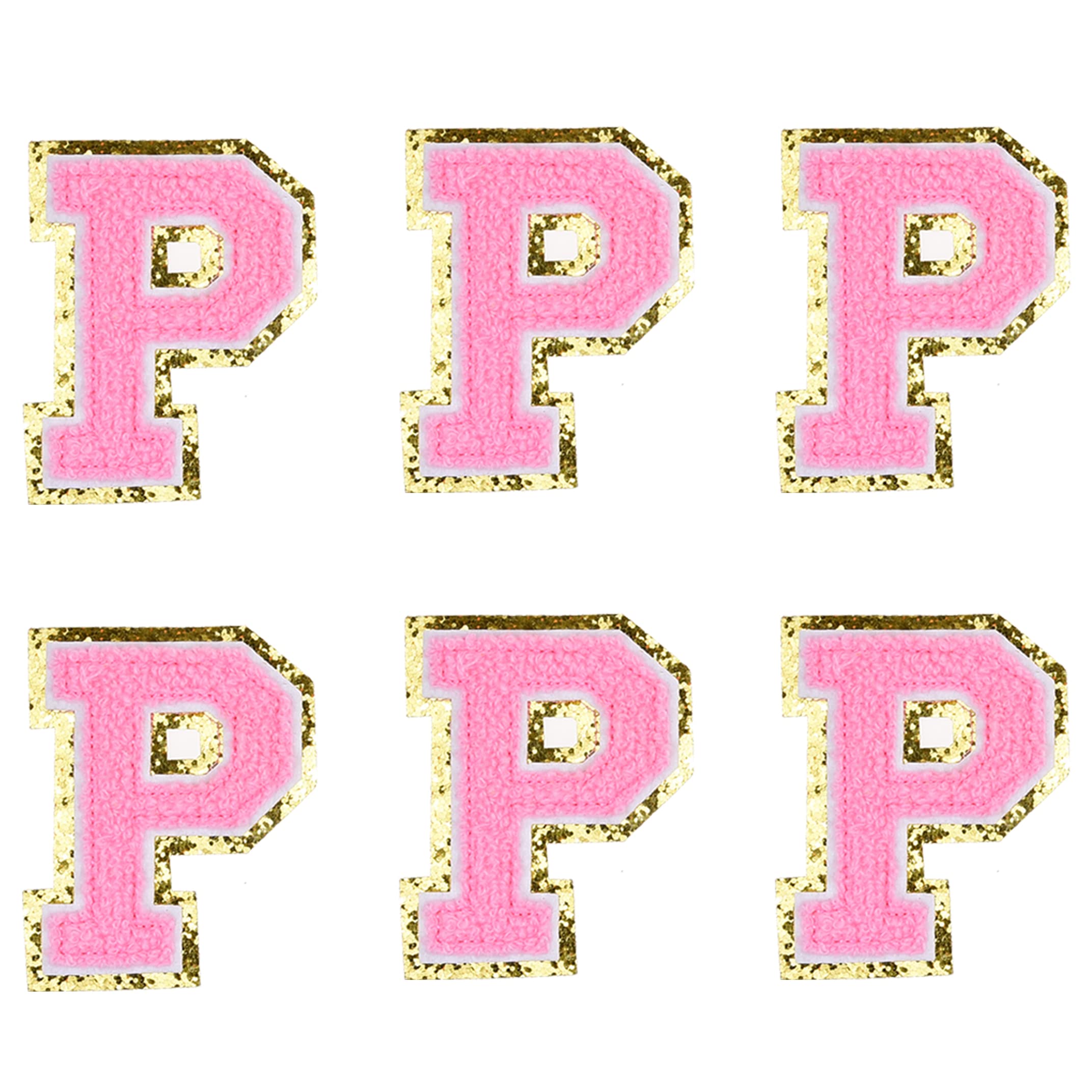 Kare & Kind Iron On Letter Patches - P Alphabet Chenille Embroidered Patches for Clothing, Shirts, Jackets, Bags & Hats - DIY Sewing & Crafting Supplies - Perfect for Customizing Uniforms, Dresses & Handmade Items - Great for School, Sports & Fashion Projects