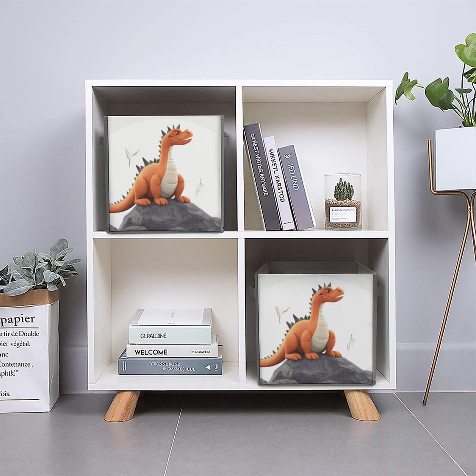 Funny Dragon Printed Storage Baskets 2-Pack - Decorative Fabric Storage Bins for Home Organization, Closet, Nursery & Laundry Room