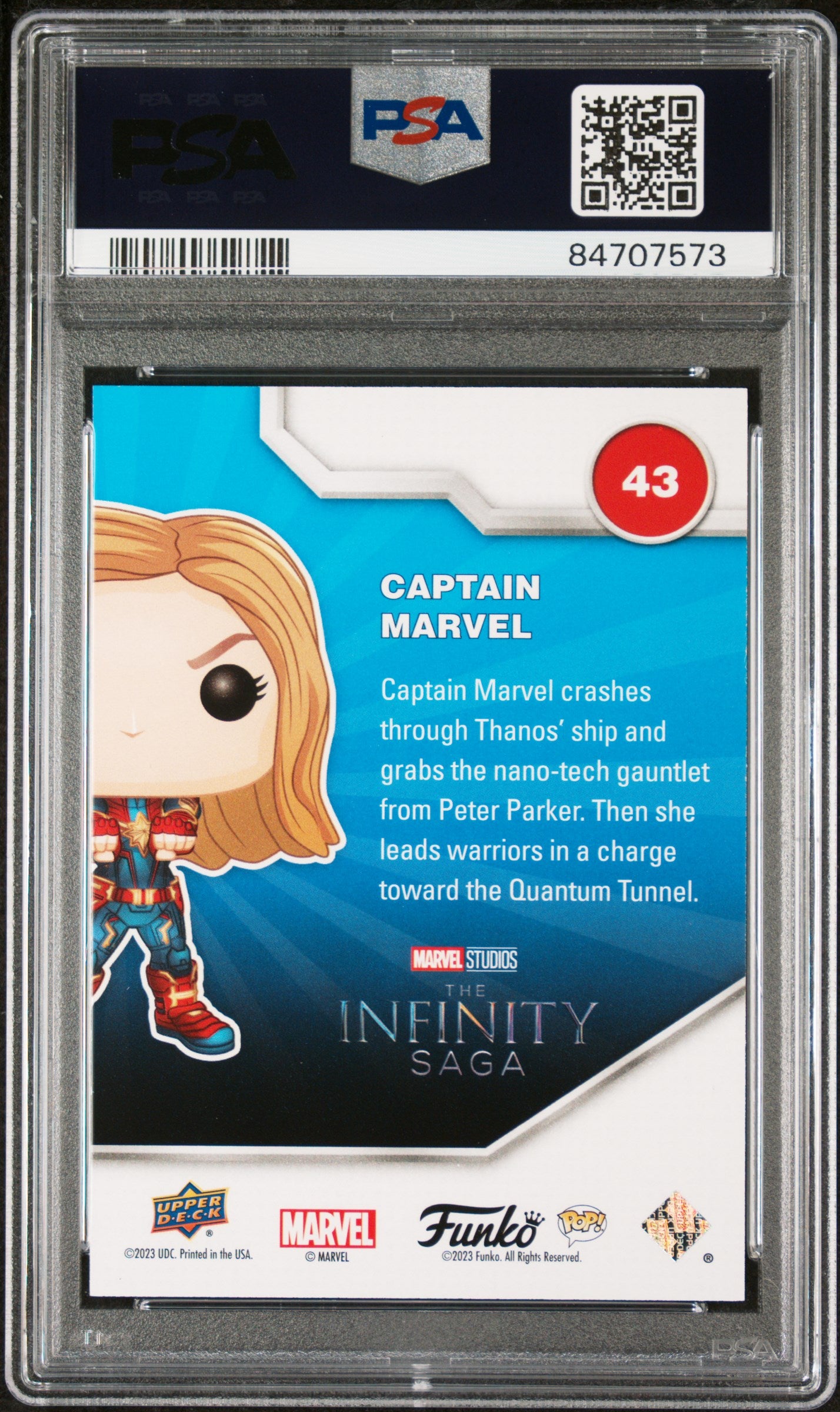 2023 Upper Deck Funko Pop Marvel Captain Marvel Patina #43 PSA 10 Graded Collectible - Perfect for Marvel Fans, Display Cases & Comic Book Collections