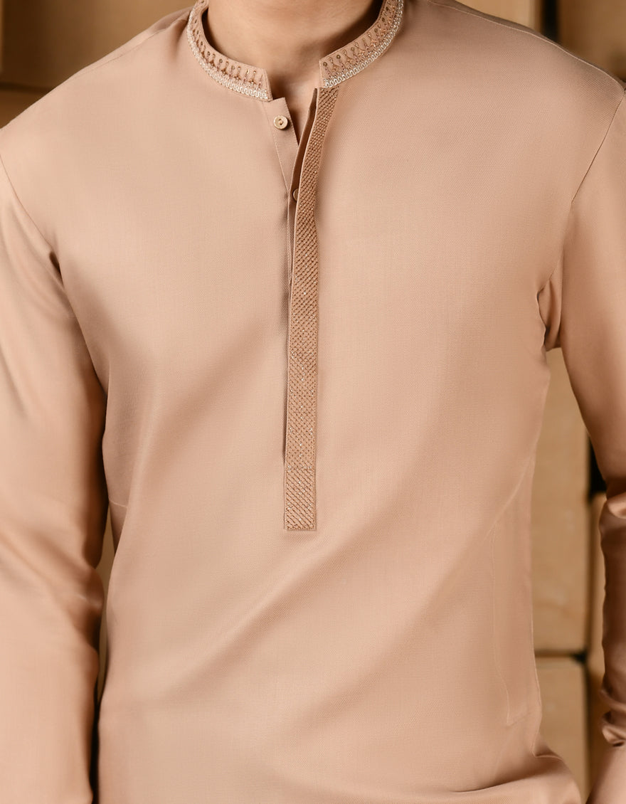 Stylish Blended Orange Shalwar Kameez by J. Junaid Jamshed - Traditional Pakistani Outfit for Women, Eid & Wedding Occasions