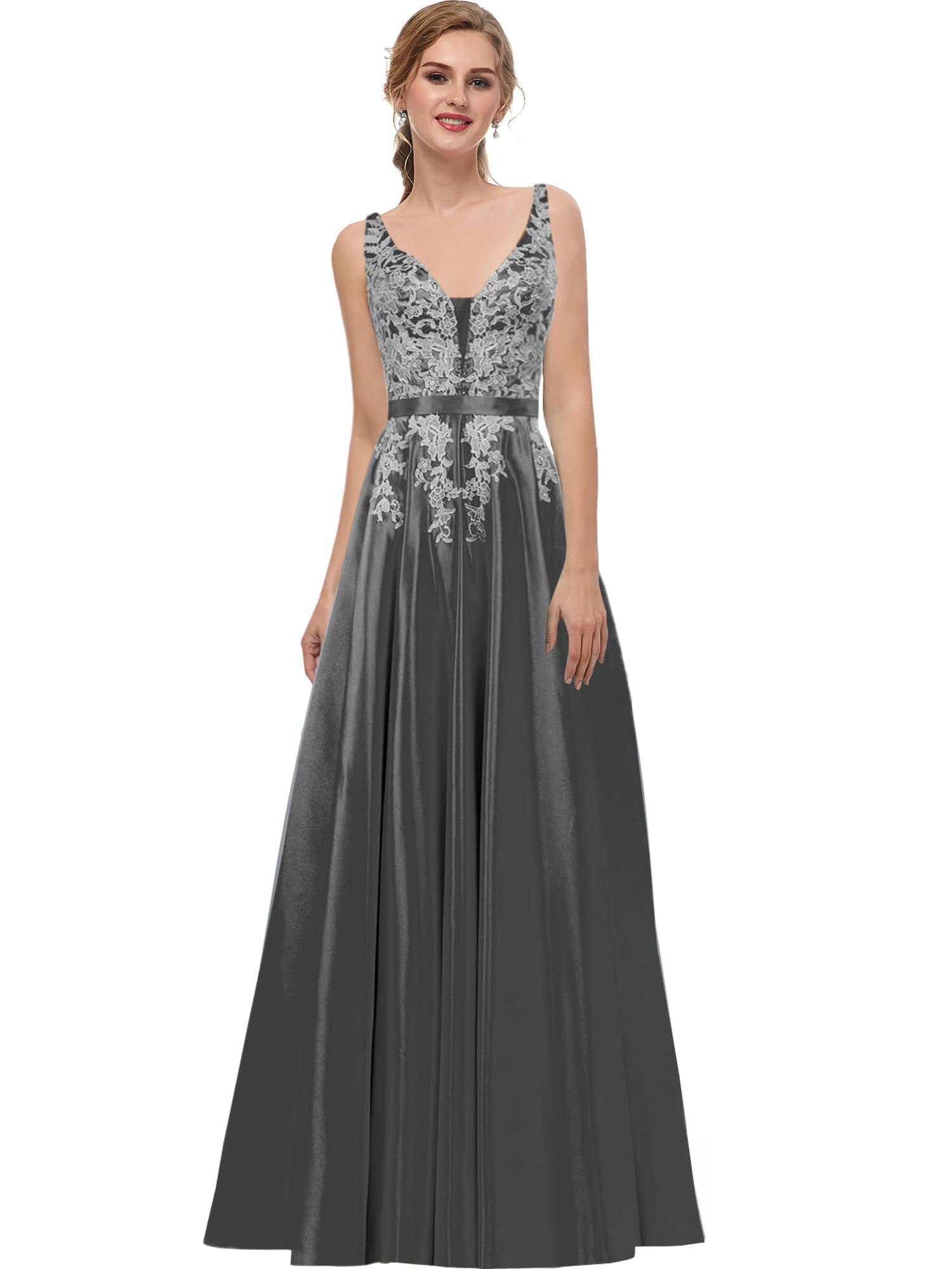 Elegant Prom Dresses for Women 2023 - Lace Appliqued Ball Gown Evening Party Dress for Homecoming, Wedding & Formal Events