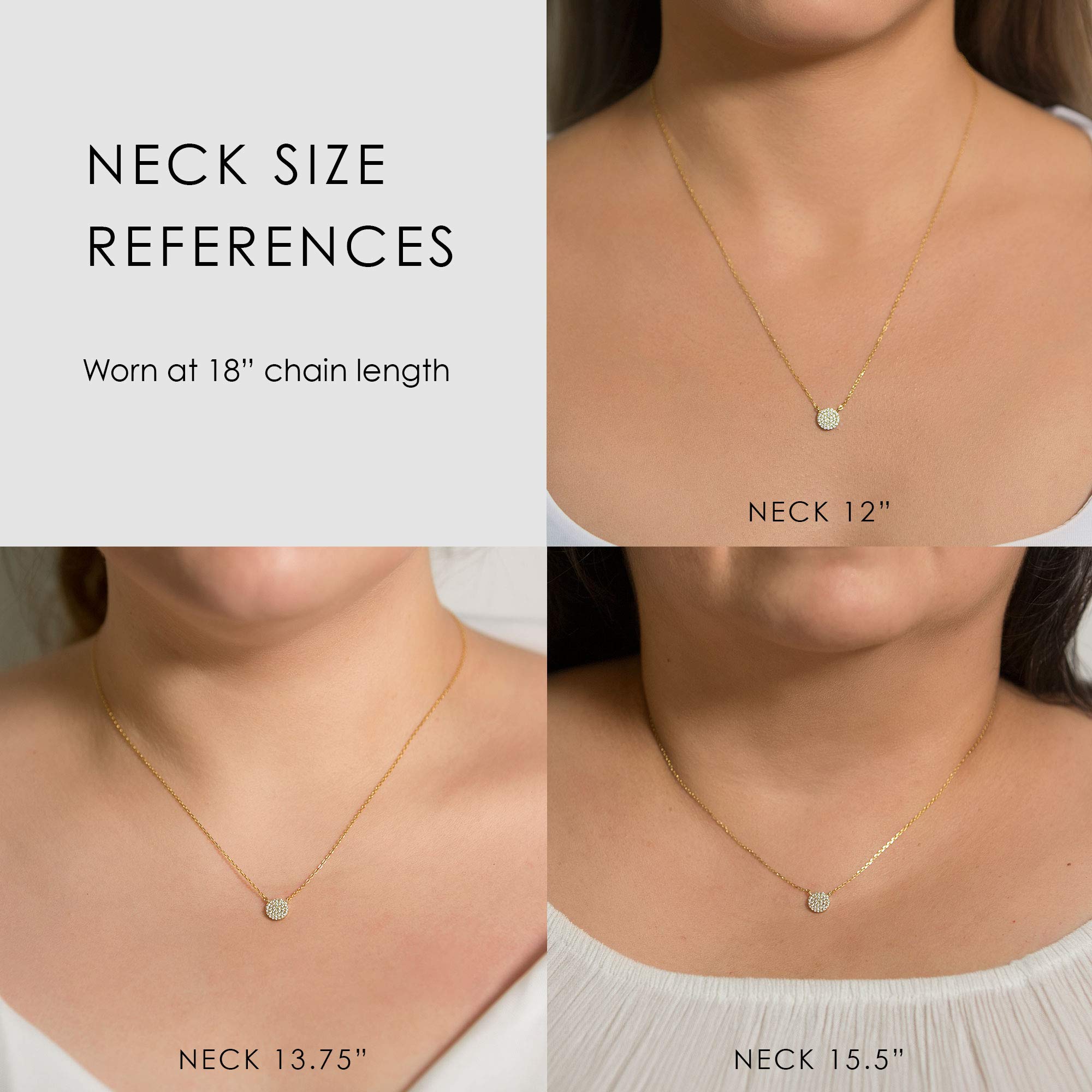 Petite CZ Disc Pendant Necklace - Gold, Rose Gold, Silver | A+O Gift for Daughter | Perfect for Birthdays, Graduations & Special Occasions