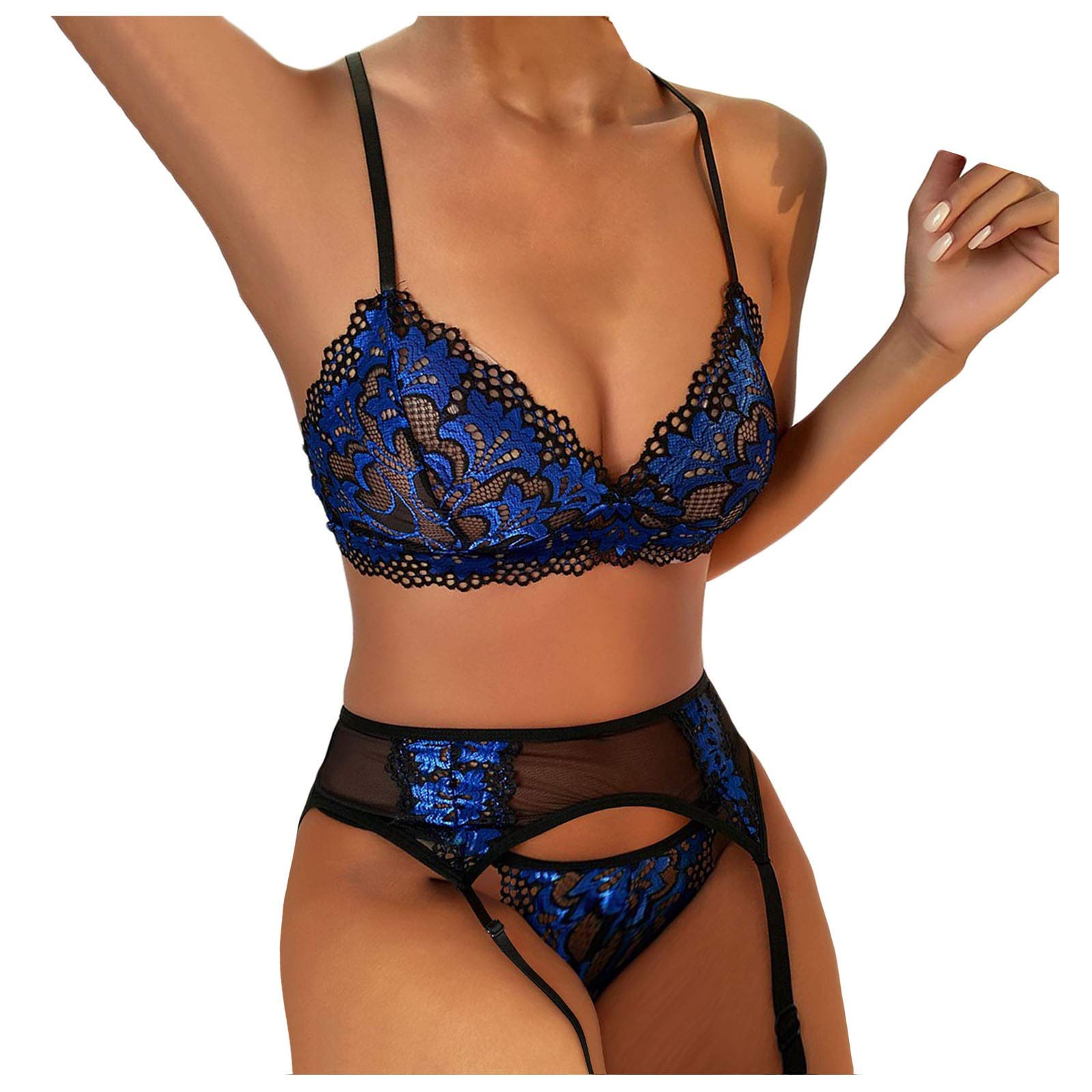 Sexy Lingerie Set for Women - Lace Teddy Strap Babydoll Bodysuit with Garter Belts | Valentine's Day Gift, Bridal Shower, Honeymoon Nightwear