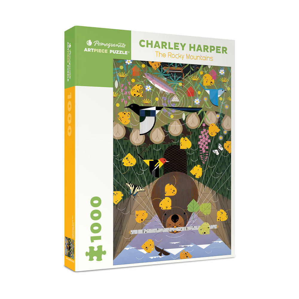 Charley Harper Rocky Mountains 1000 Piece Jigsaw Puzzle - Wildlife Art Puzzle for Adults - Perfect for Family Game Night & Home Decor