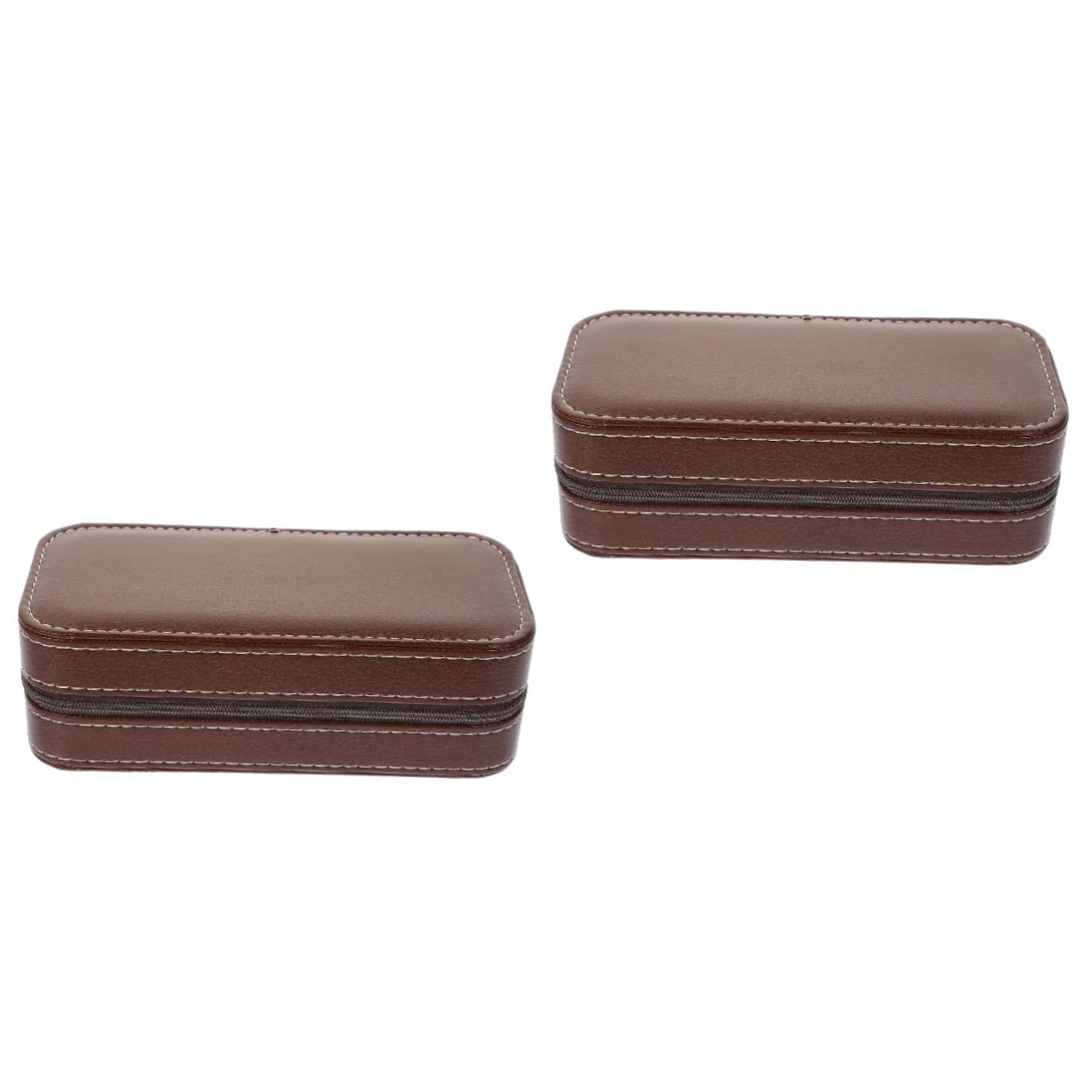 Gatuida 2-Pack PU Leather Watch Storage Box - Travel Jewelry Organizer for Men & Women | Perfect Gift Box for Couples, Watch Collectors & Travel Accessories