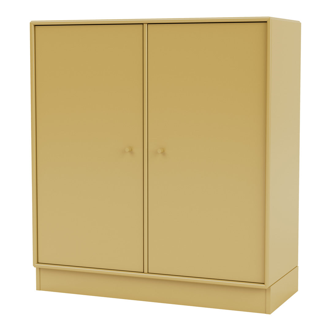 Modern 2-Door Lacquered Cabinet with Plinth Base - Stylish Storage Solution for Living Room, Bedroom or Office Organization