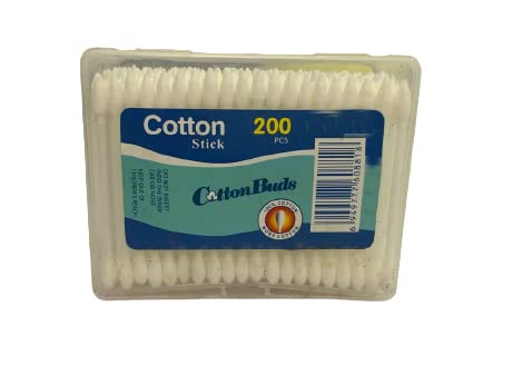 Eco-Friendly Cotton Swabs for Ear Cleaning - 200pcs Biodegradable & Recyclable Cotton Buds (5-Pack) | Gentle Ear Hygiene, Makeup Application & First Aid Kit Essential