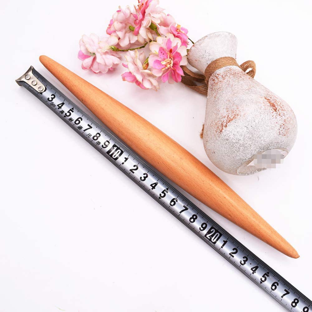 2-Pack 10.6 Inch Wooden Rolling Pins for Baking - Dough Roller for Pie, Bread, Cookies, Pizza & Dumplings - Perfect for Home Kitchen, Pastry Making & DIY Clay Crafts