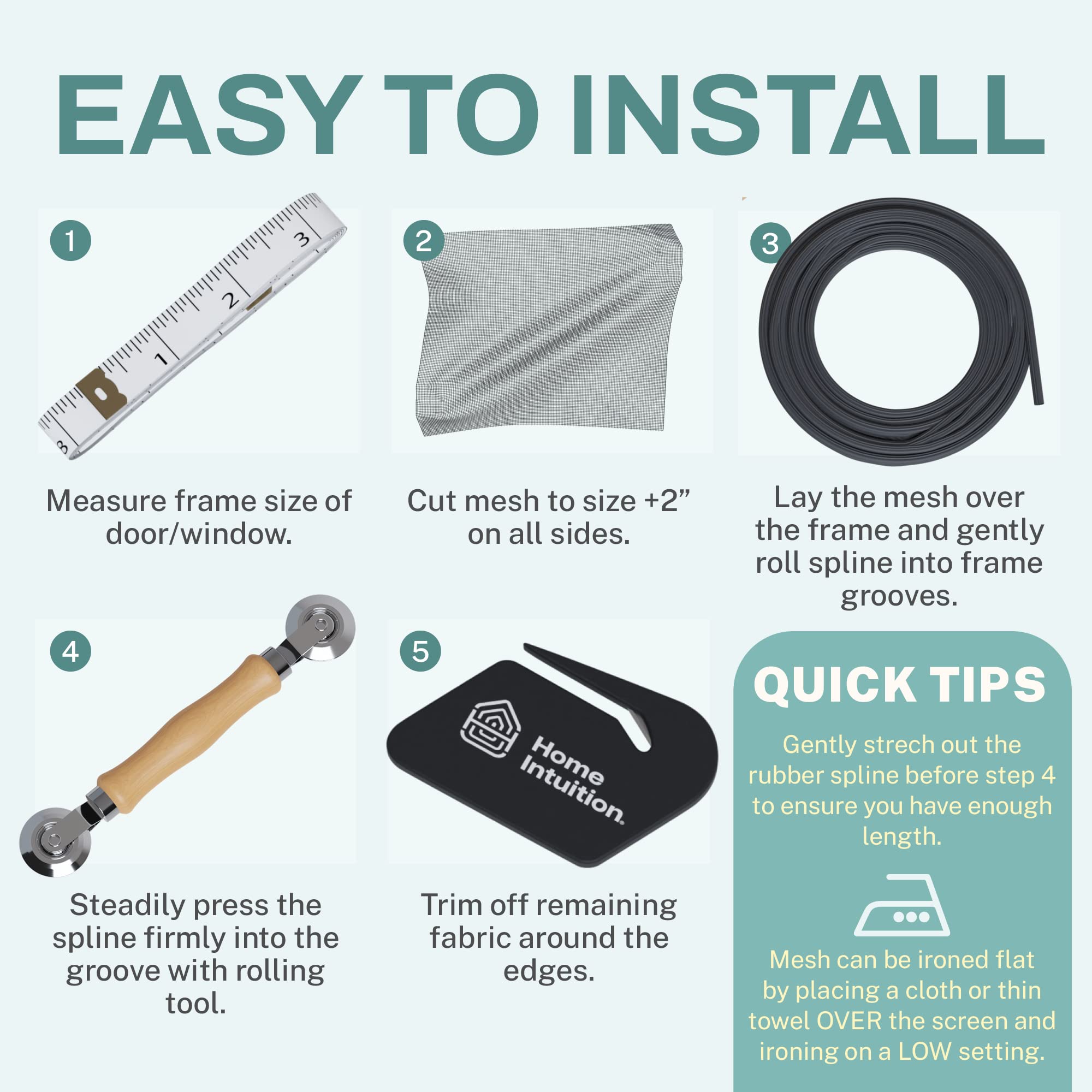 59x106 Inch Grey Windows and Screen Door Replacement Repair Kit with Tool Set for Easy Installation - Ideal for Home Improvement and DIY Projects