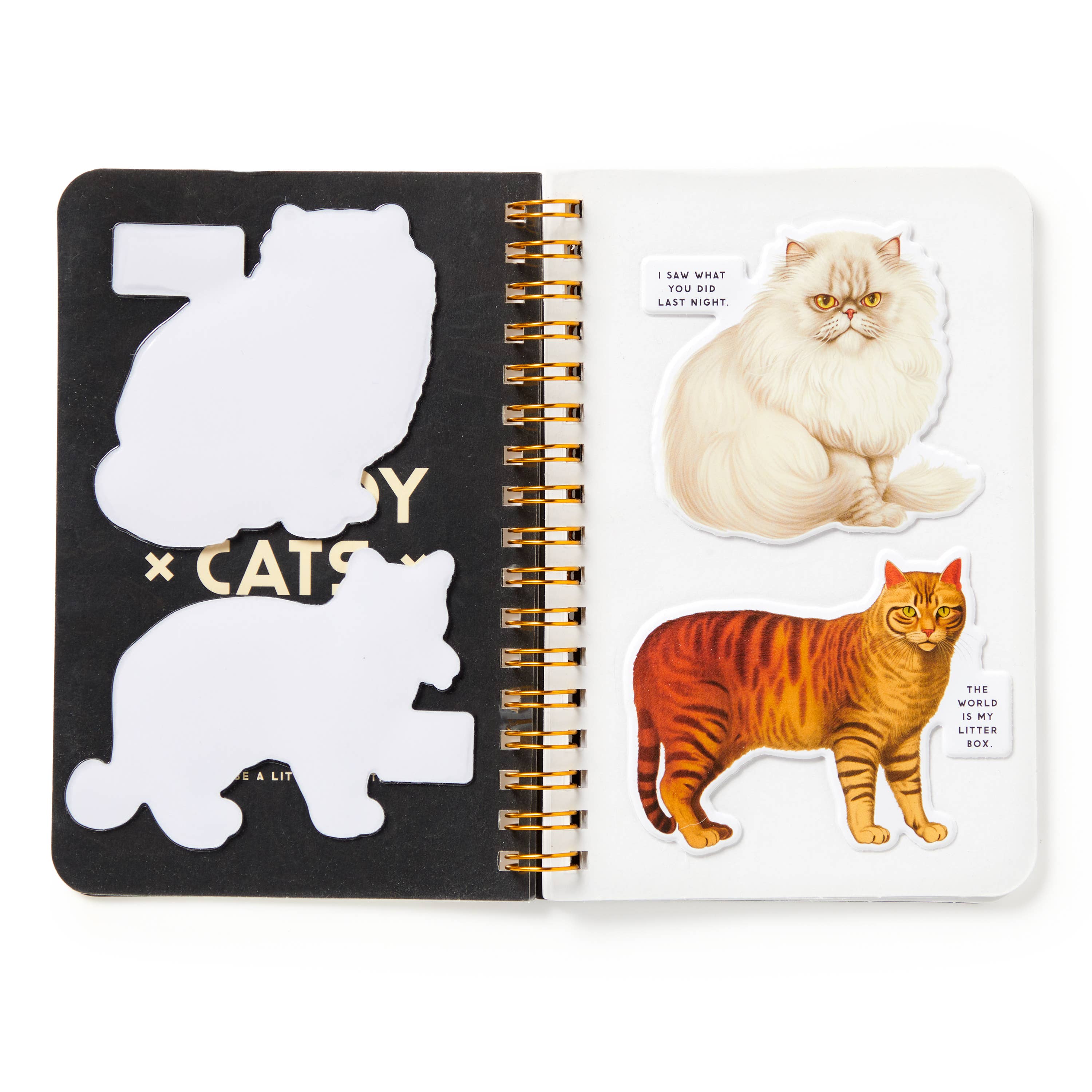 Moody Cats Sticker Book - Fun & Cute Cat Stickers for Scrapbooking, Journaling, DIY Crafts & Planner Decoration