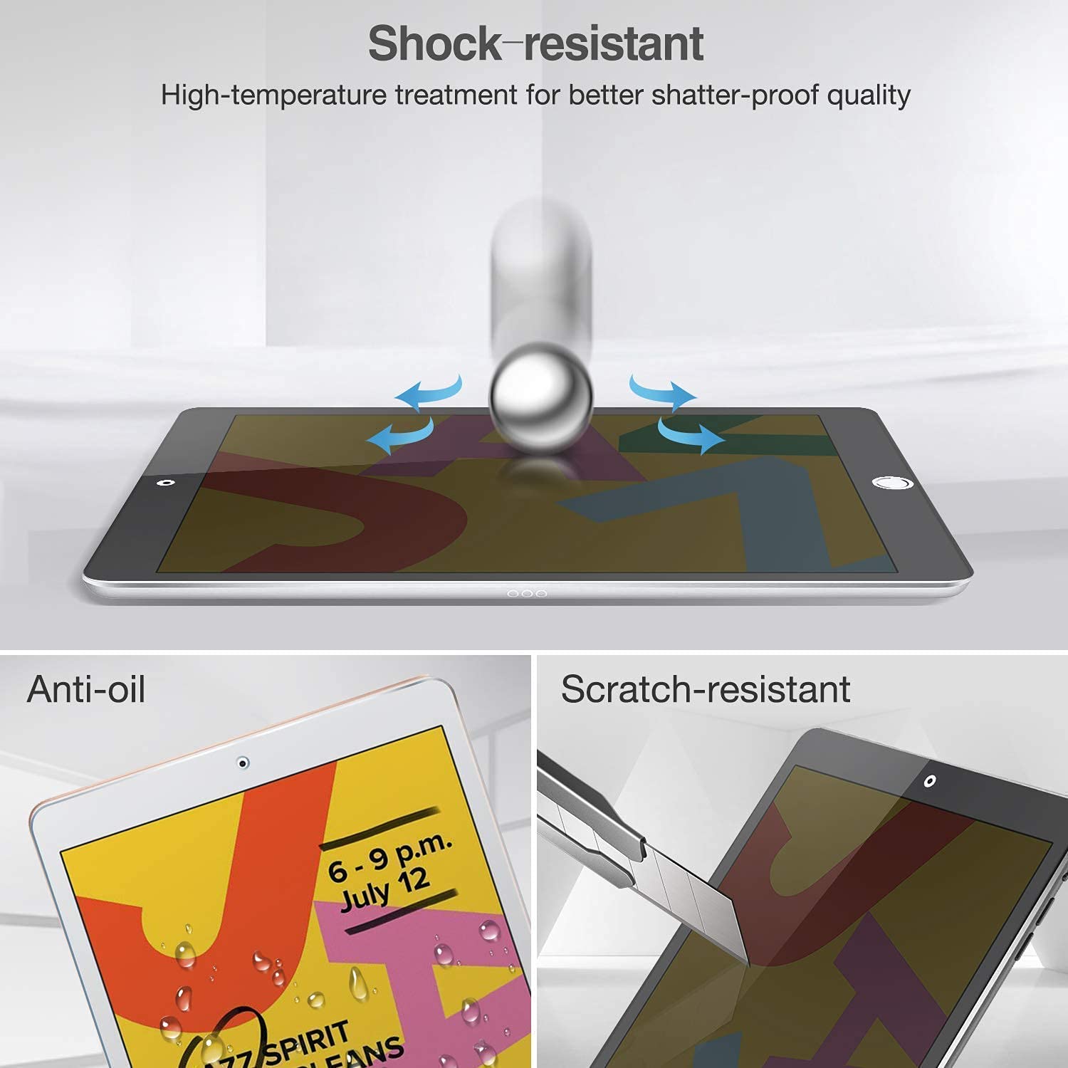 ProCase Privacy Screen Protector & Blue Kids Friendly Cover for iPad 10.2