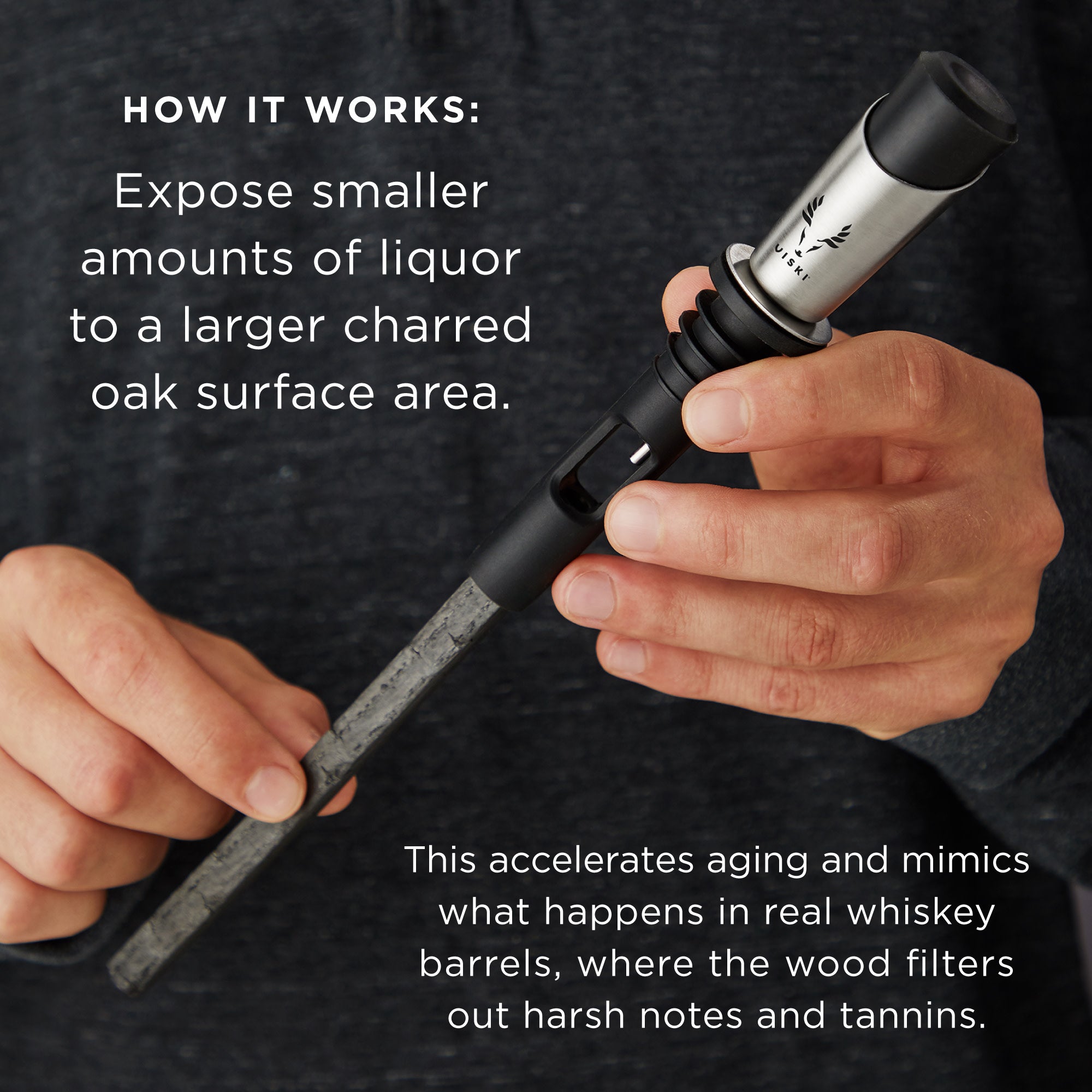 Premium Alchemi Liquor Aging Kit Refill Sticks - Set of 2 Oak Wood Infusion Sticks for Whiskey, Bourbon & Rum - Perfect for Home Bar, DIY Spirit Maturation & Gift for Cocktail Enthusiasts