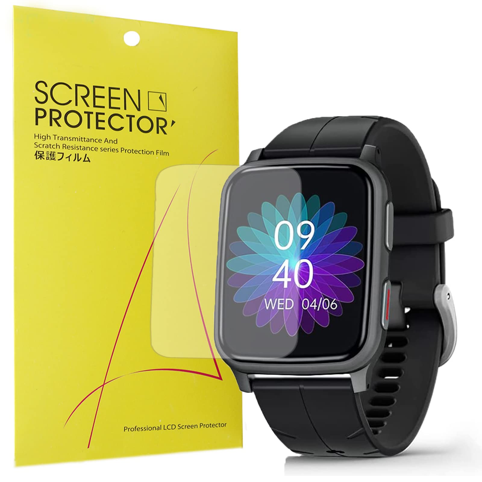 6-Pack FITVII H56 Fitness Tracker Screen Protector - 1.7 Inch Full Coverage TPU Clear Film for FITVII Smart Watch - Anti-Scratch, Bubble-Free Protection for Workouts, Running & Daily Activities