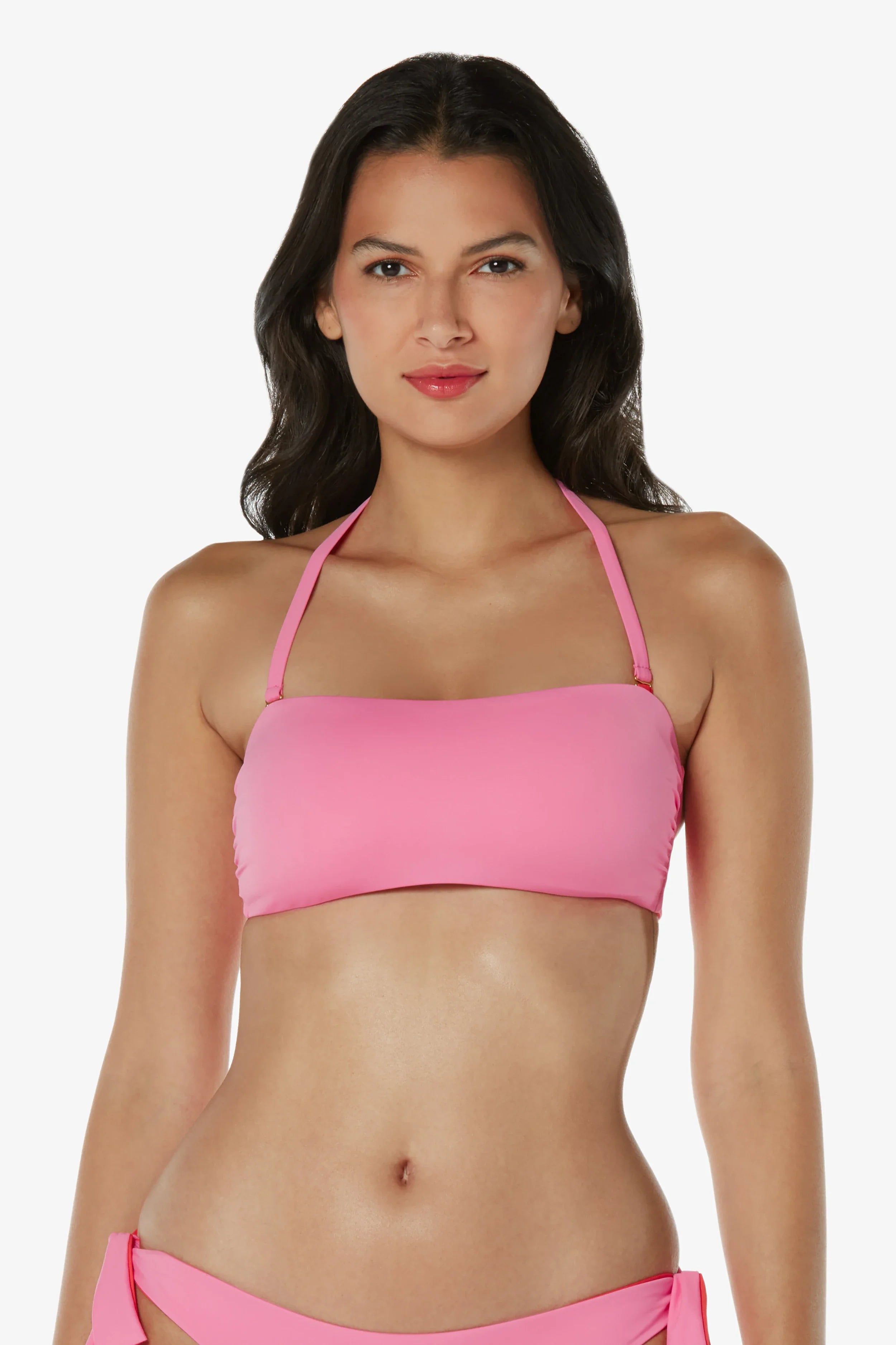 Pink Coral Bandeau Top for Women - Sexy Strapless Crop Top for Summer, Beach, and Party Wear