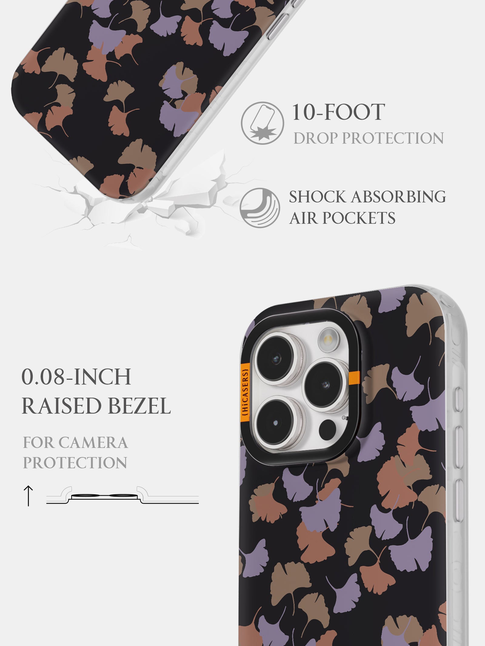 Fallen Ginkgo Leaves Pattern Phone Case - Black - Durable Protective Cover for iPhone & Samsung - Perfect for Autumn & Nature Lovers