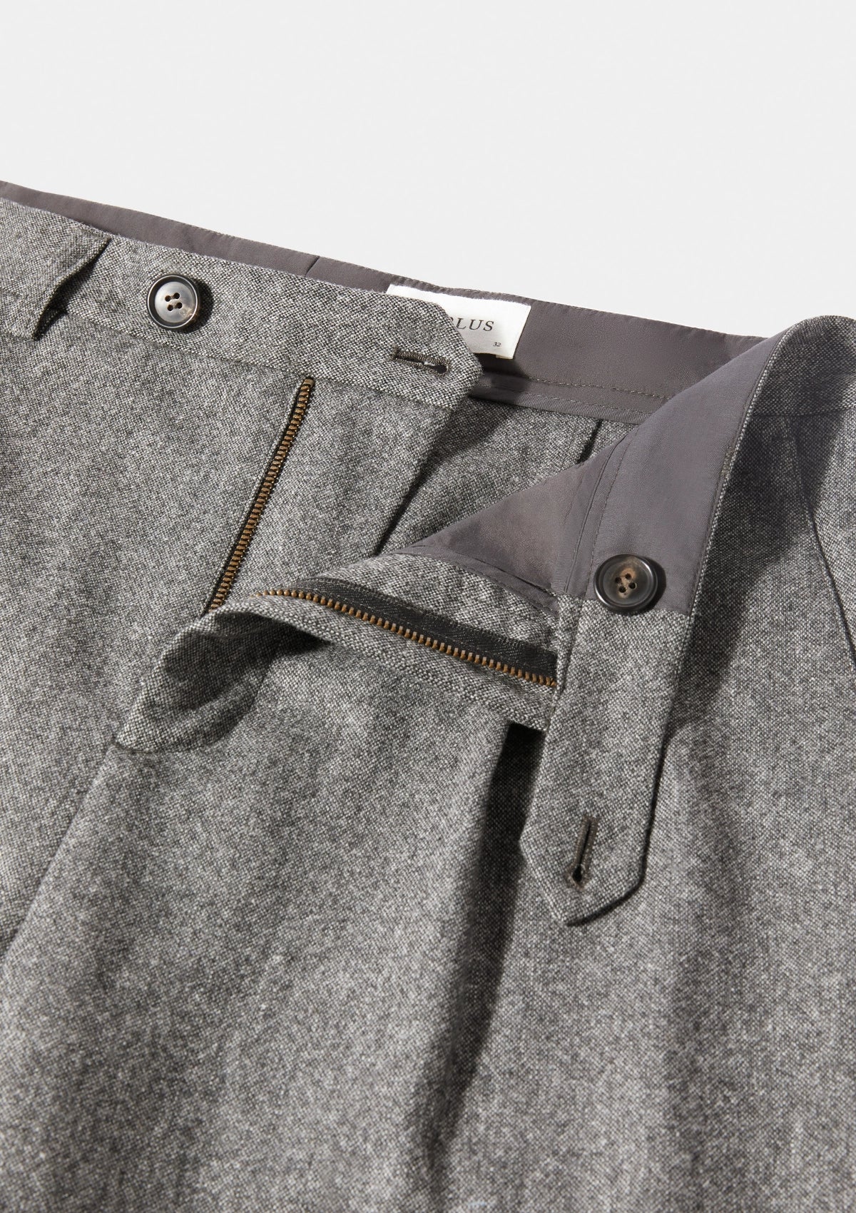 Grey Salt & Pepper Wool High Waisted Pleated Trousers for Women - Comfortable Winter Office Pants & Casual Workwear