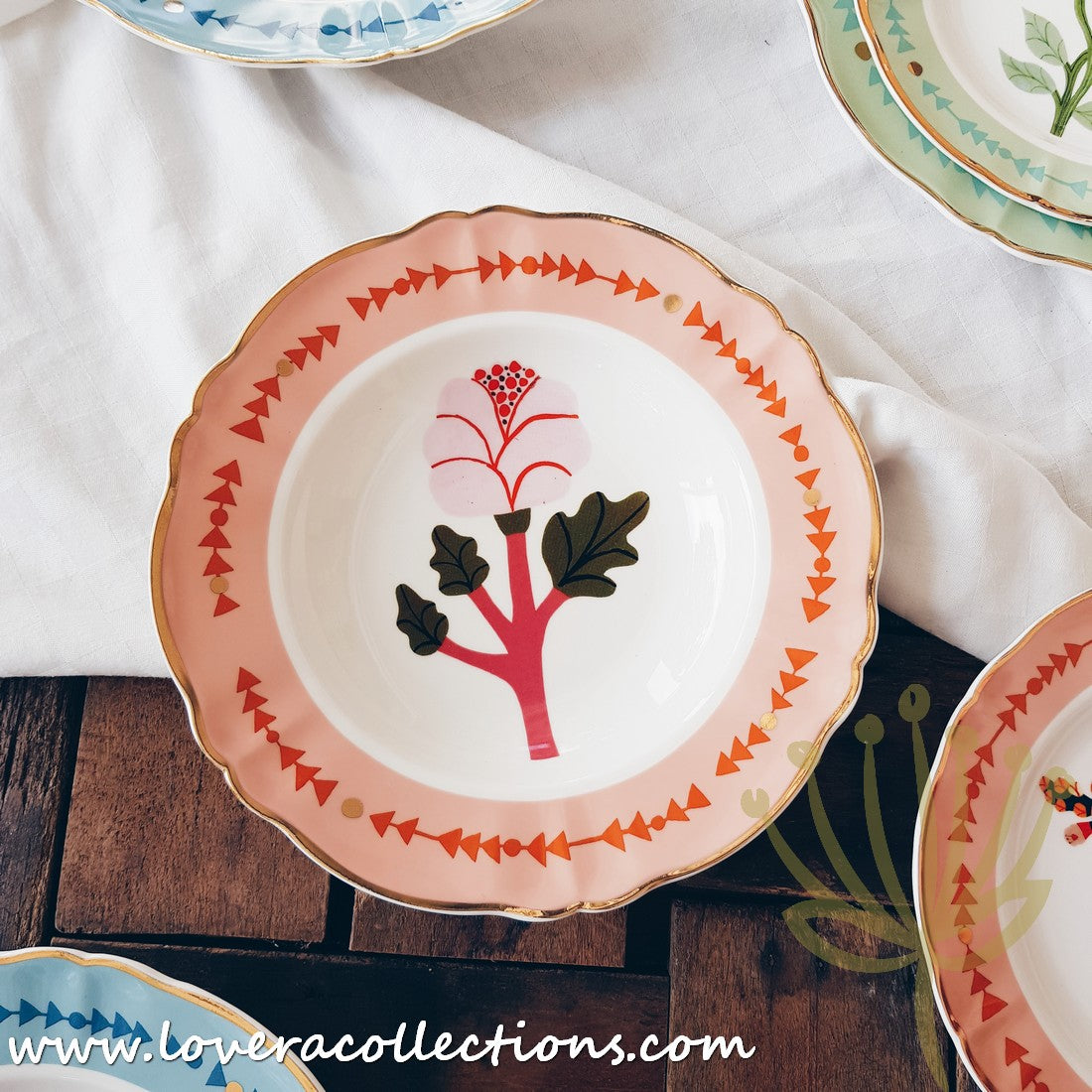 Bitossi Italy Botanica Dinnerware Set - Premium Ceramic Plates, Bowls & Mugs - Elegant Floral Design for Dining, Entertaining & Home Decor (50% Off Clearance Sale)