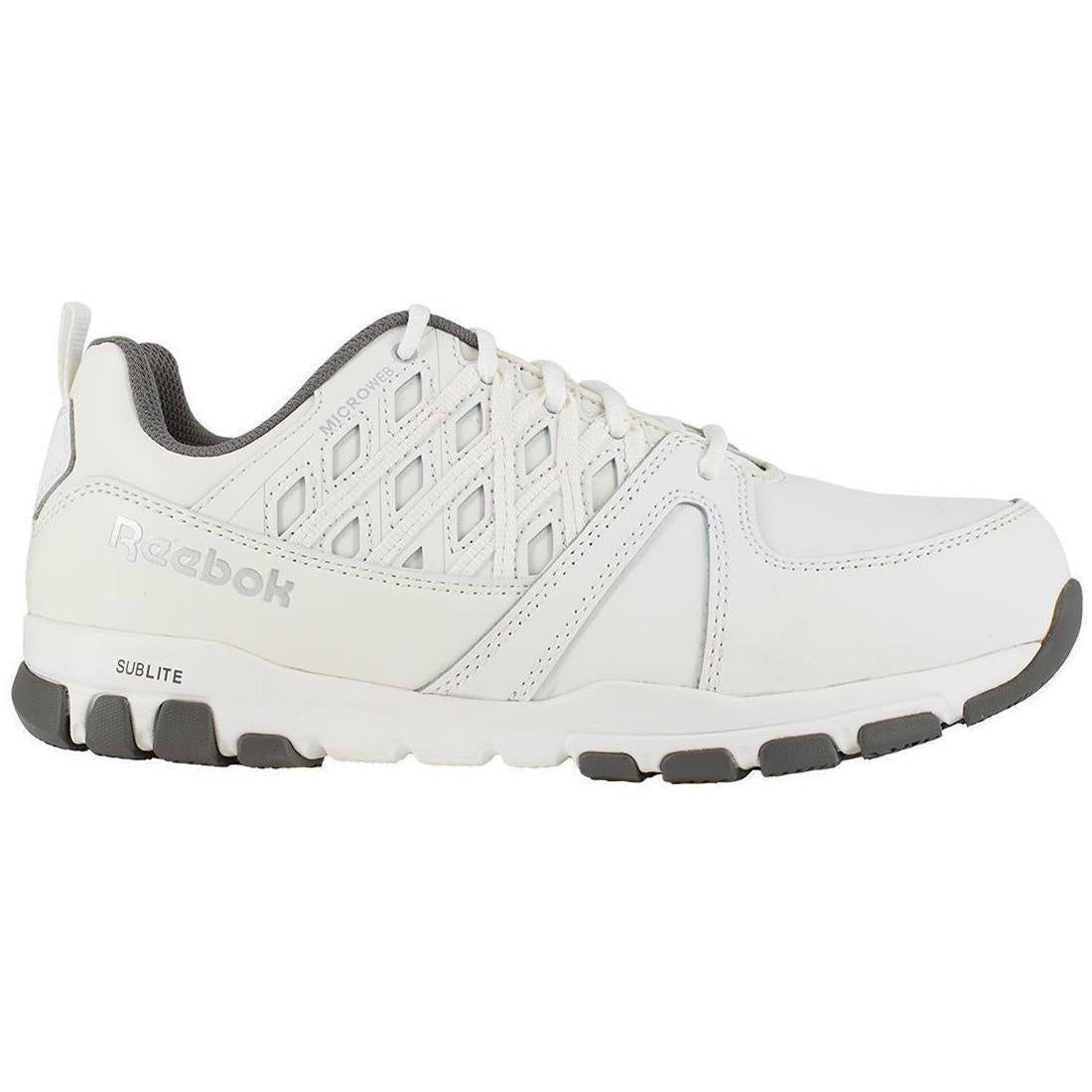 Sublite Steel Toe Athletic Work Shoes for Men - Lightweight Safety Shoes with Breathable Mesh, Slip Resistant & Comfortable for Construction, Warehouse, and Outdoor Work (White)