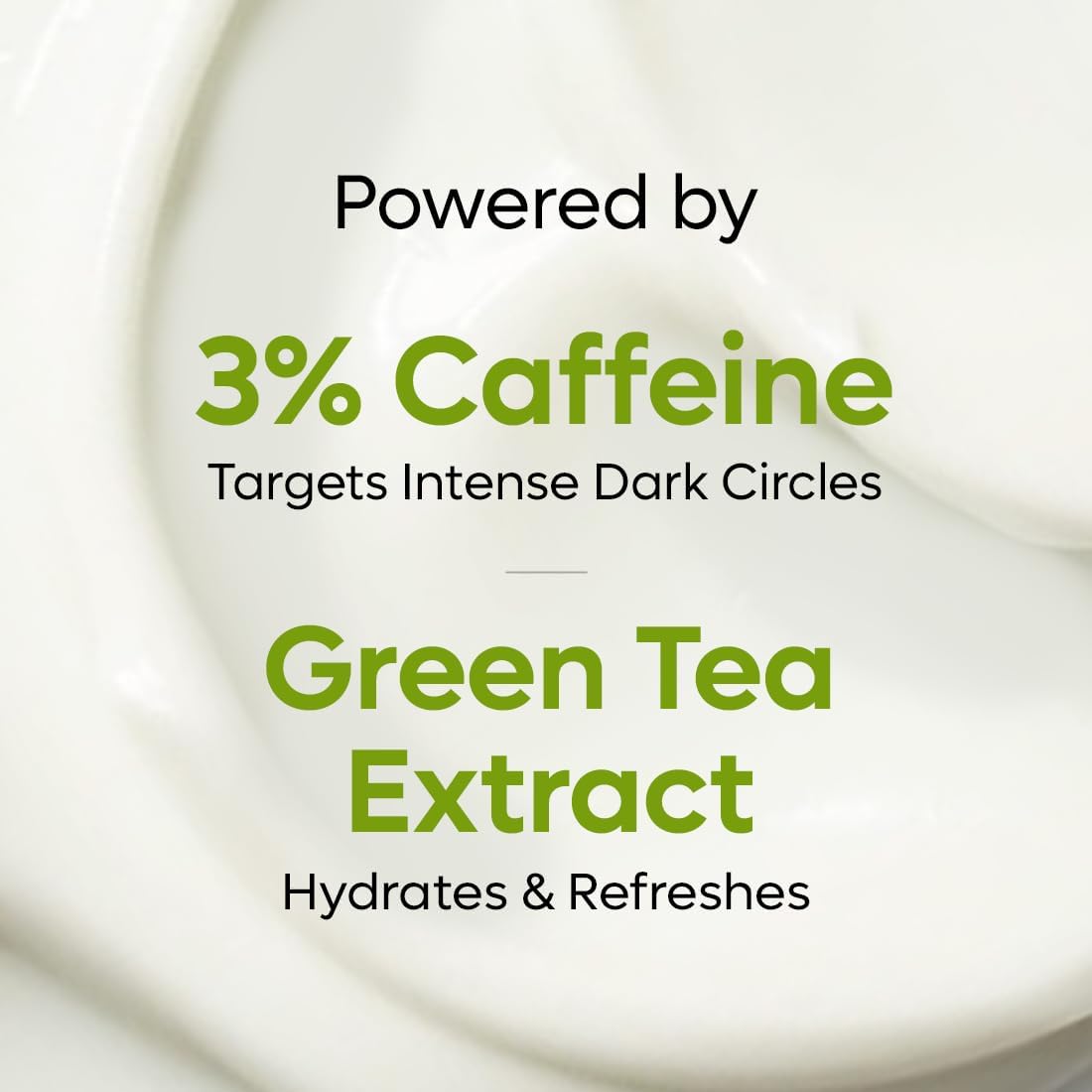 Green Tea Under Eye Cream for Dark Circles & Wrinkles - 3% Caffeine, 1.5% Vitamin C & Peptides to Reduce Puffiness & Brighten Skin - Cooling Gel with Roller Applicator for Men & Women - 15ml - Perfect for Morning Routine & Travel Skincare