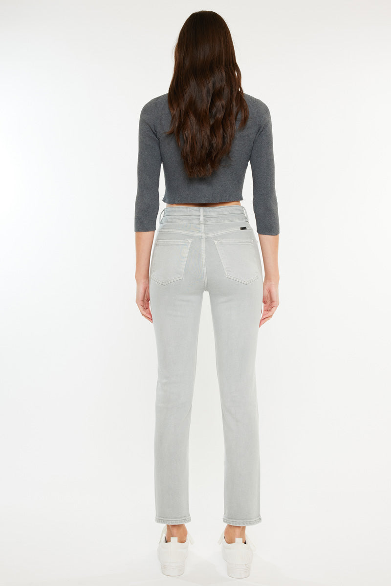 Jo High Rise Slim Straight Jeans for Women - Stretchy Comfort Fit, Tummy Control, Versatile Style for Work, Casual & Night Out