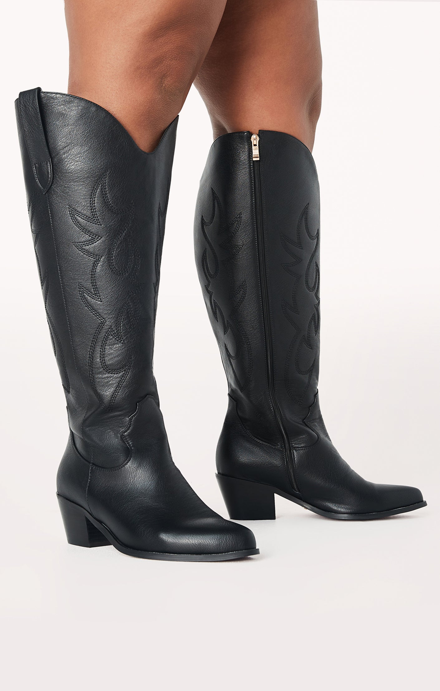 Billini Urson Extra Wide Calf Cowboy Boots for Women - Black Western Riding Boots for Comfort & Style | Perfect for Country Music Festivals, Rodeos & Outdoor Adventures