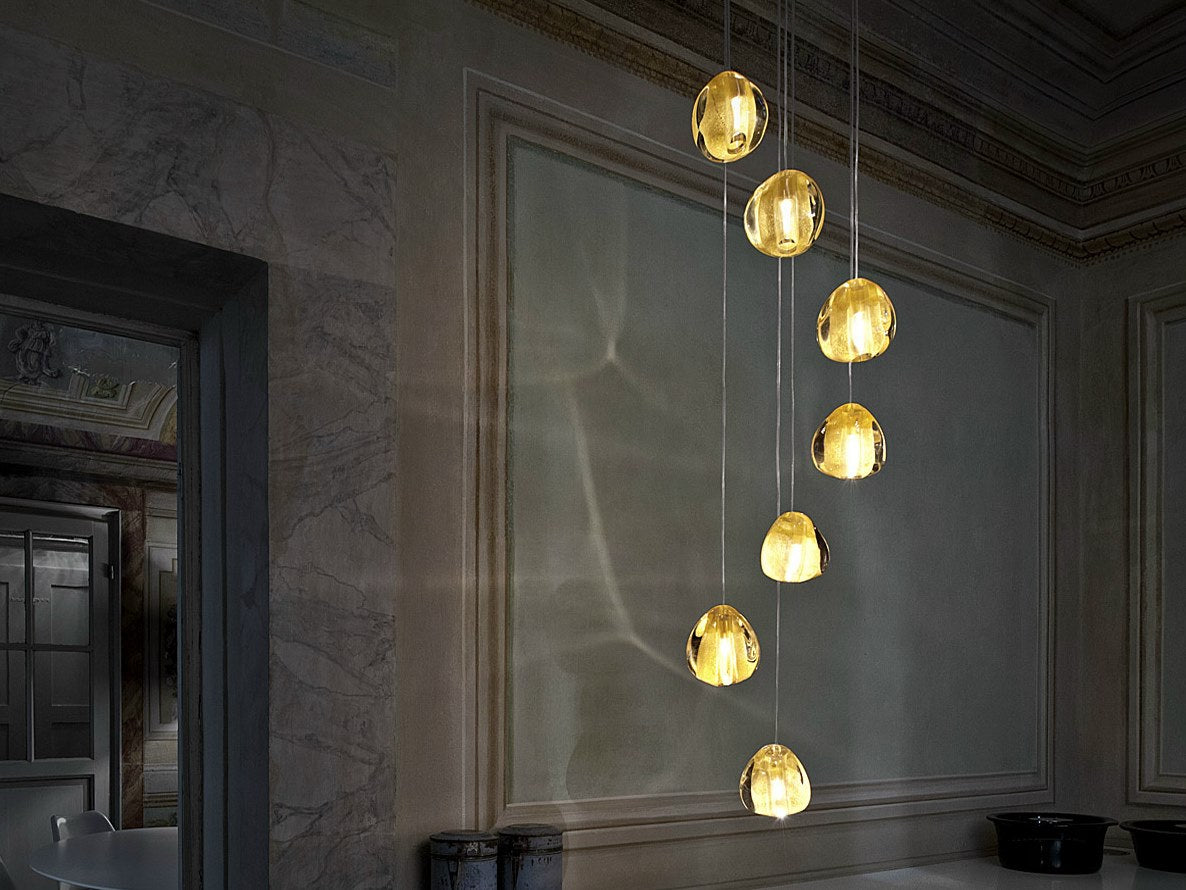 Elegant Crystal Pendant Light - Modern Chandelier for Dining Room, Bedroom & Living Room Decor - Dimmable LED Hanging Lamp for Home & Office Lighting