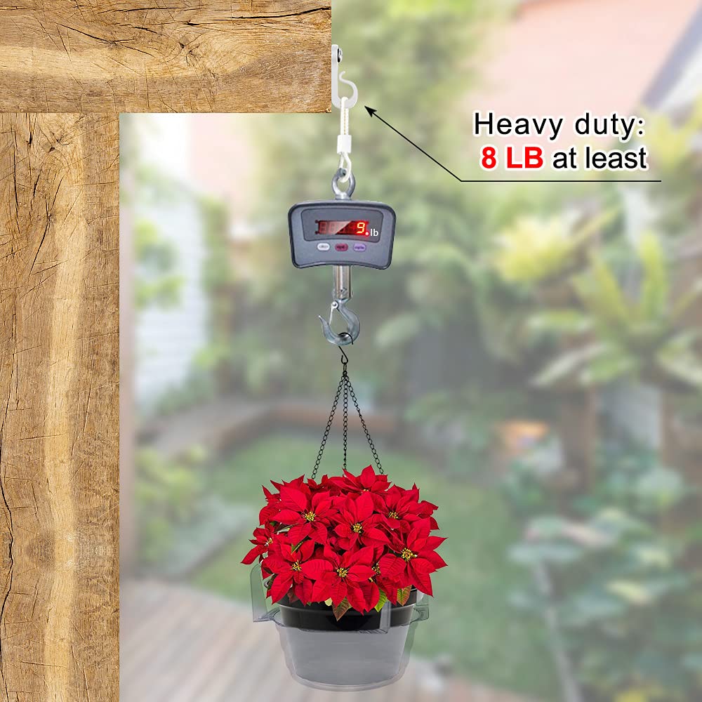 SELEWARE Q Hanger Hooks - 40Pcs Screw-in Light Hooks for Indoor/Outdoor String Lights, Christmas Lights & Fairy Lights - Durable Gray-White Patio Light Clips - Perfect for Backyard, Garden, Wedding & Party Decorations