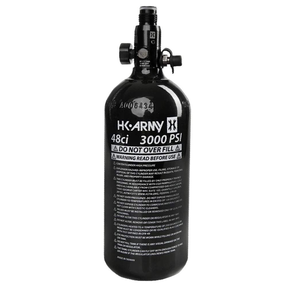 HK Army Aluminum HPA Paintball Air Tank with Standard Regulator - Lightweight Compressed Air System for Paintball & Airsoft Games