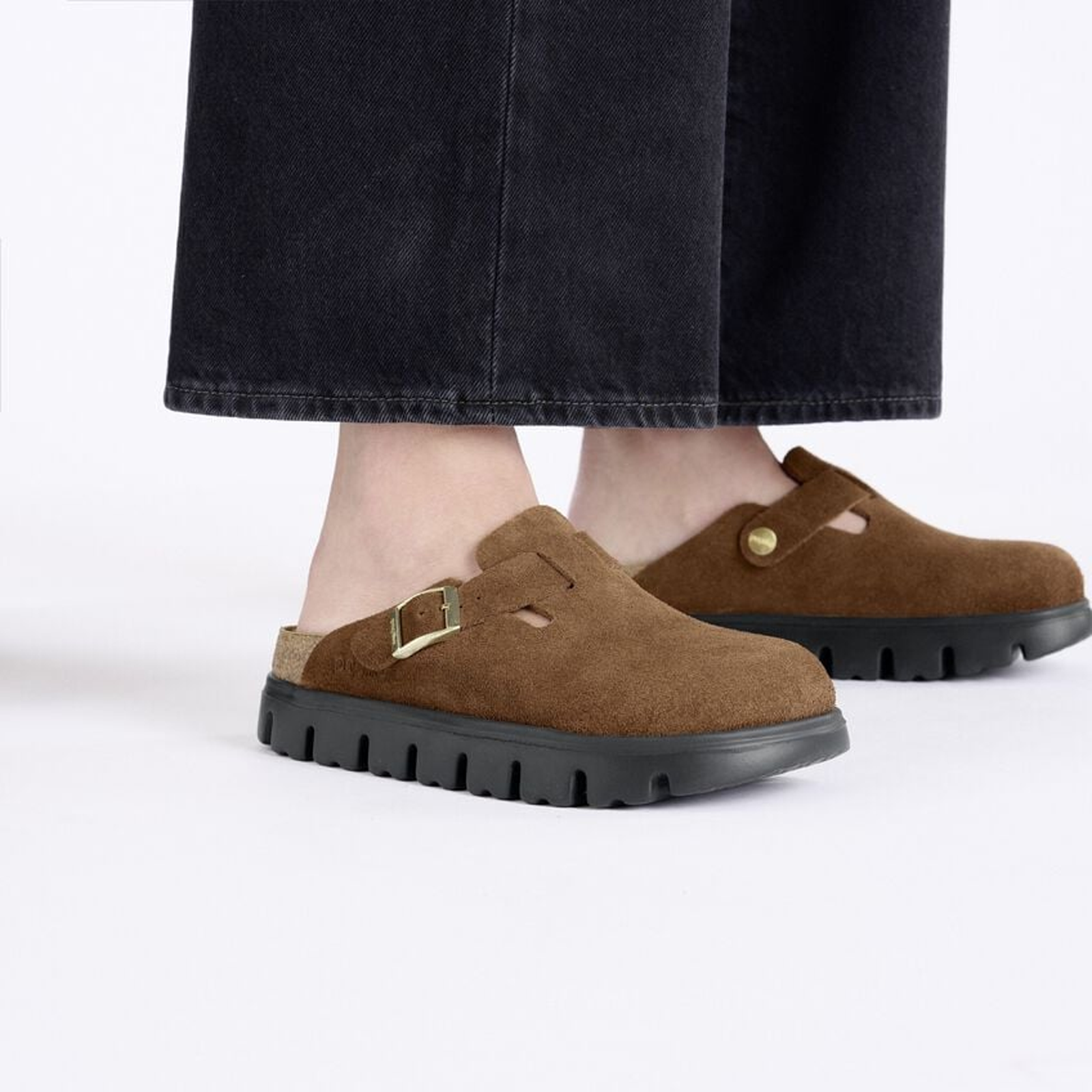 Birkenstock Boston Chunky Narrow Clog for Women - Dark Tea Suede | Comfortable Slip-On Shoes for Home, Office & Casual Wear